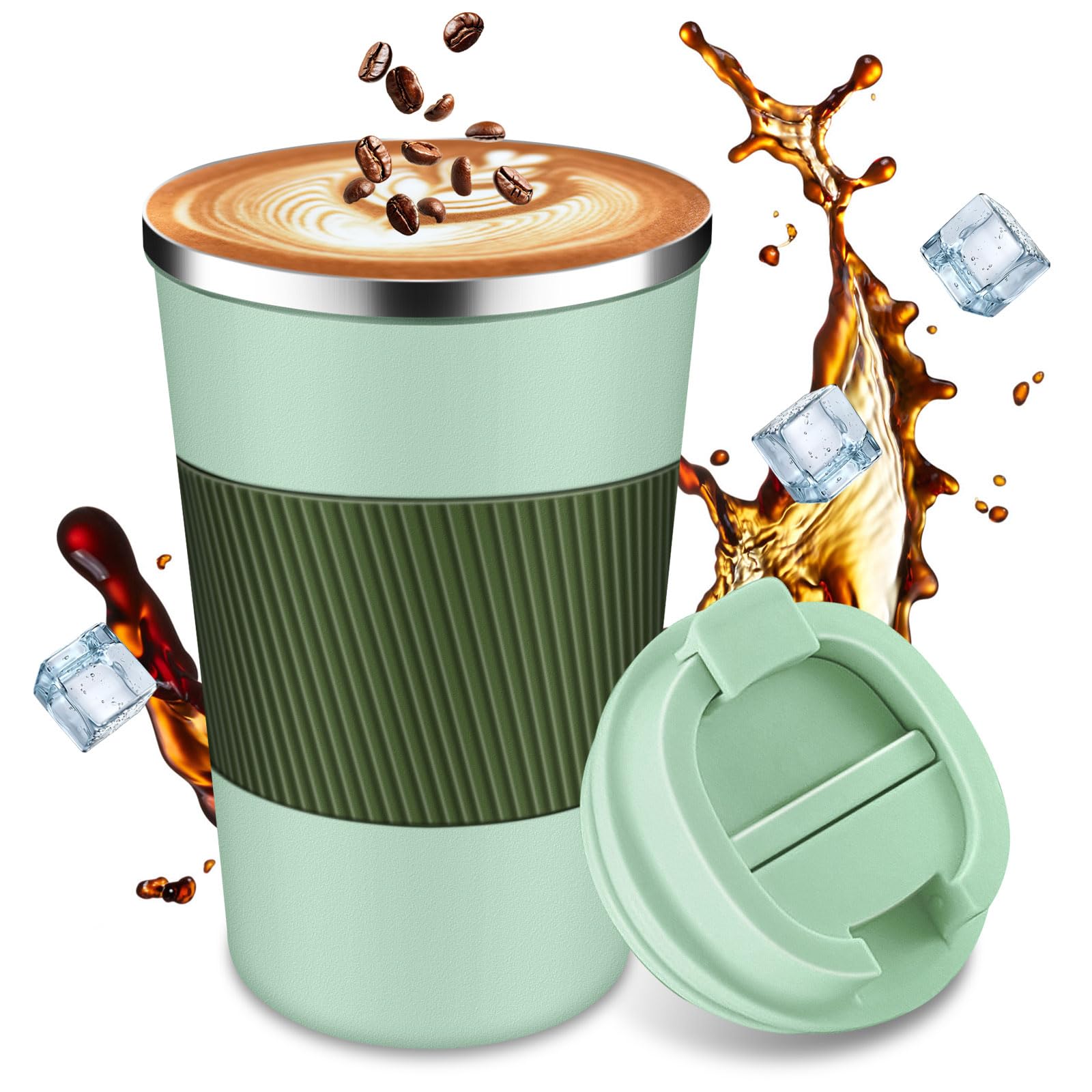 Amazon.com | Insulated Travel Coffee Cup with Leak Proof Lid,To Go ...