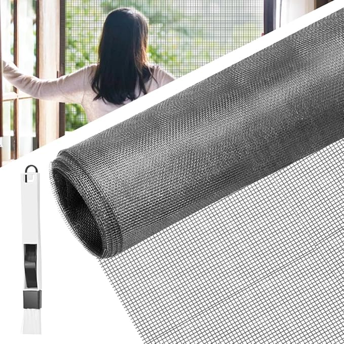 BUZIFU Window Screen Mesh 120 x 120cm Fiberglass Screen Fly Screen Wire ...