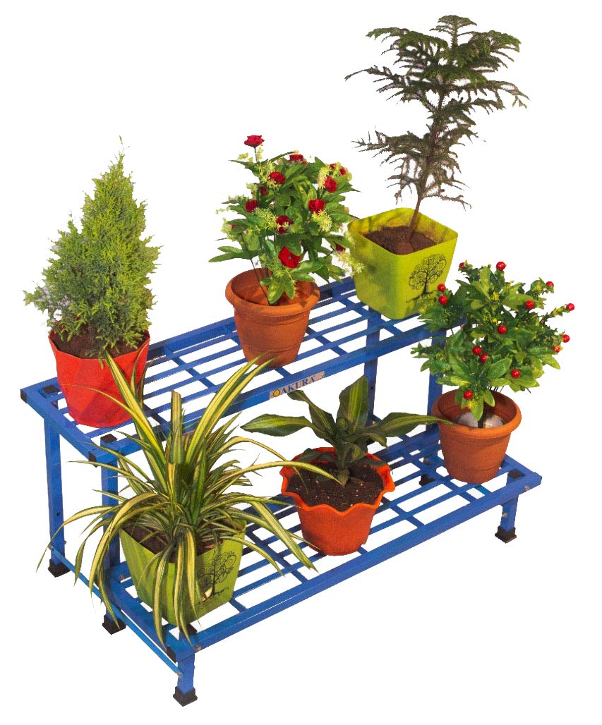 AKURA 2 Step Gardening Stand - Blue Steel -1