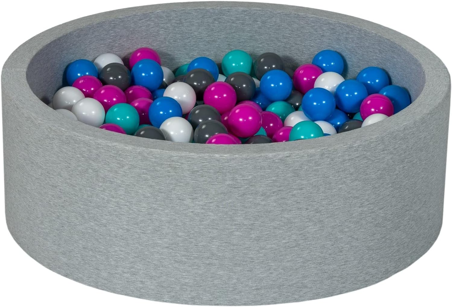 Velinda Soft Jersey Baby Kids Children Ball Pit with 300 balls, Gift (Balls colours: white, blue, pink, grey, turquoise)