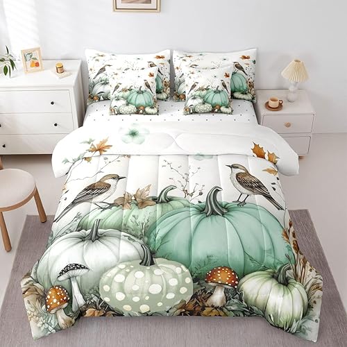 Miniatura 17 de Feelyou Juego de edredón de flores con sábanas, tamaño individual, cama de flores groovy en una bolsa, diseño de flores hippie de los años 70, juego