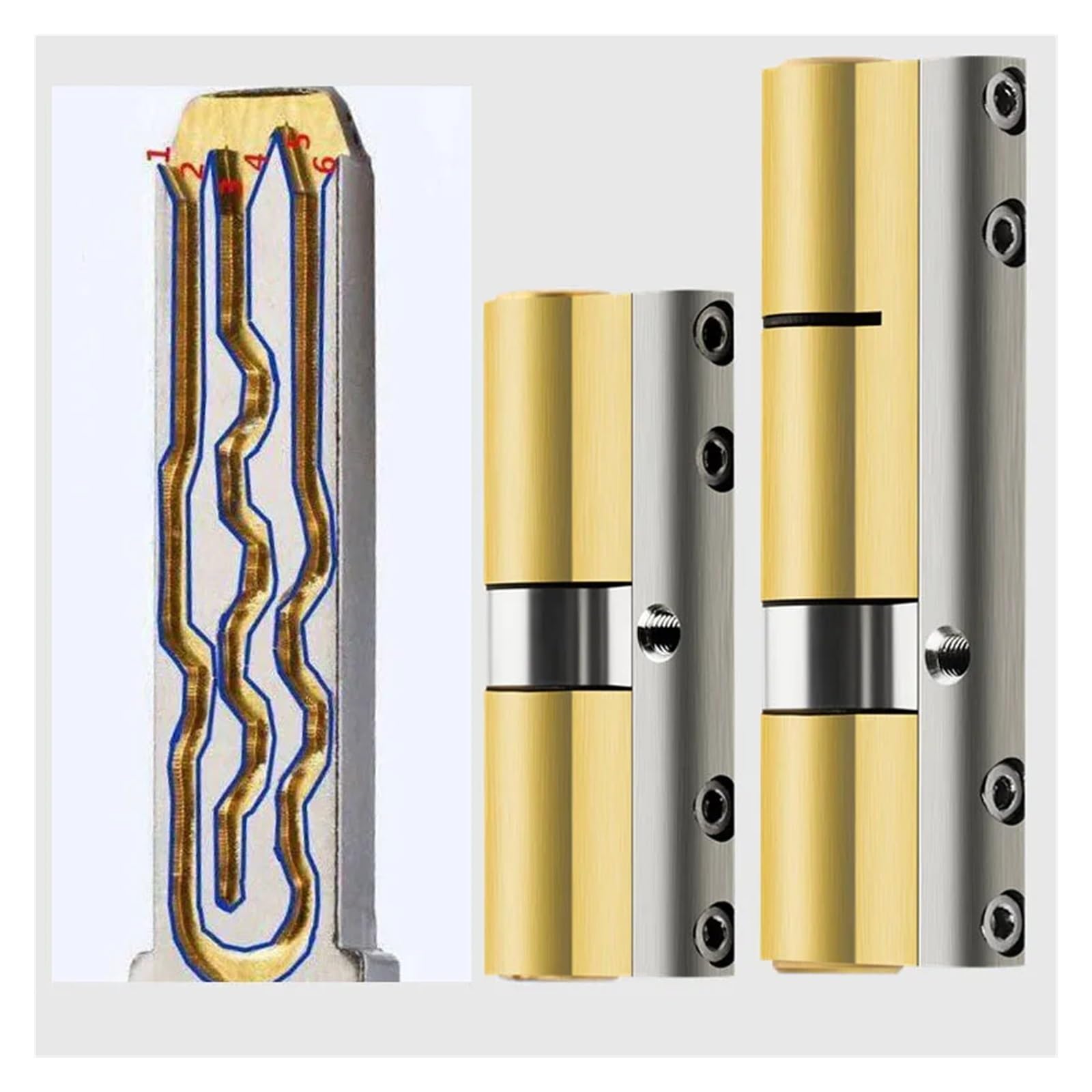 1 szt. miedziany cylinder antykradzieżowy klasy Super C - cylinder zabezpieczający do drzwi tarasowych i drzwi wejściowych(80=32.5+47.5)