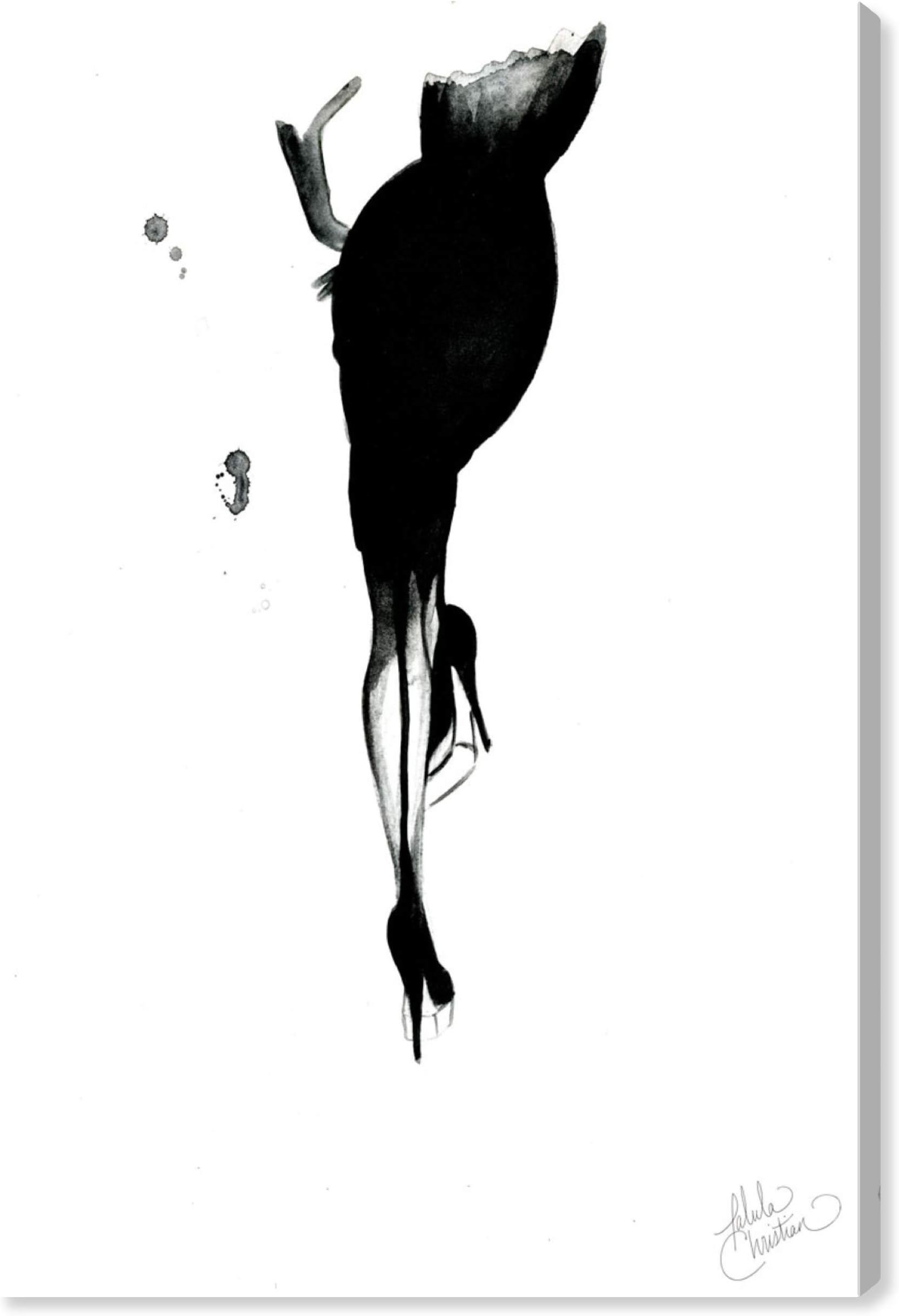 The Oliver Gal Artist Co. Fashion and Glam Wall Art Canvas Prints 'Waiting-Talula Christian' Home Décor, 16" x 24", Black, White