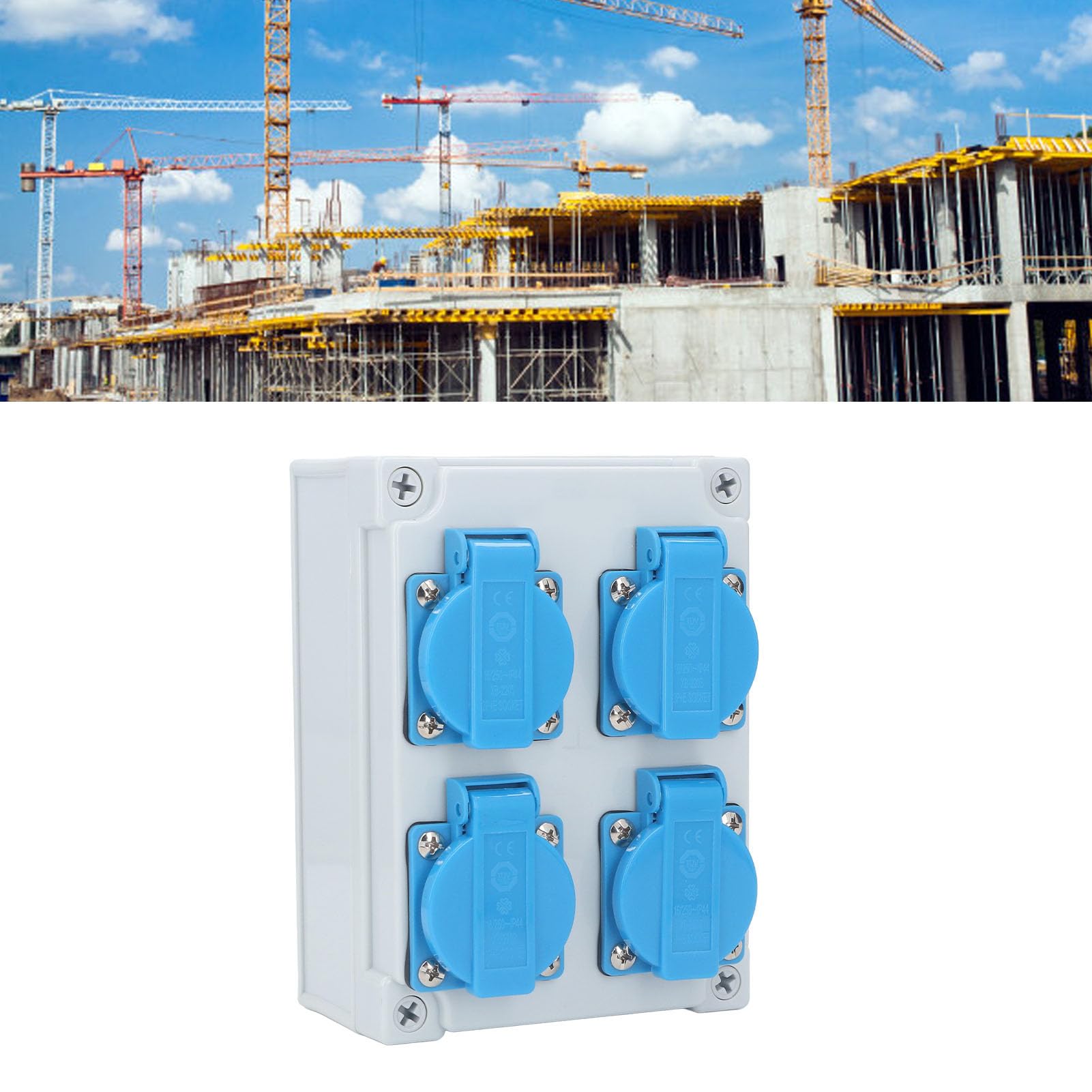 Prise Murale Européenne étanche IP44, 4 Sorties, 16A 250V, pour