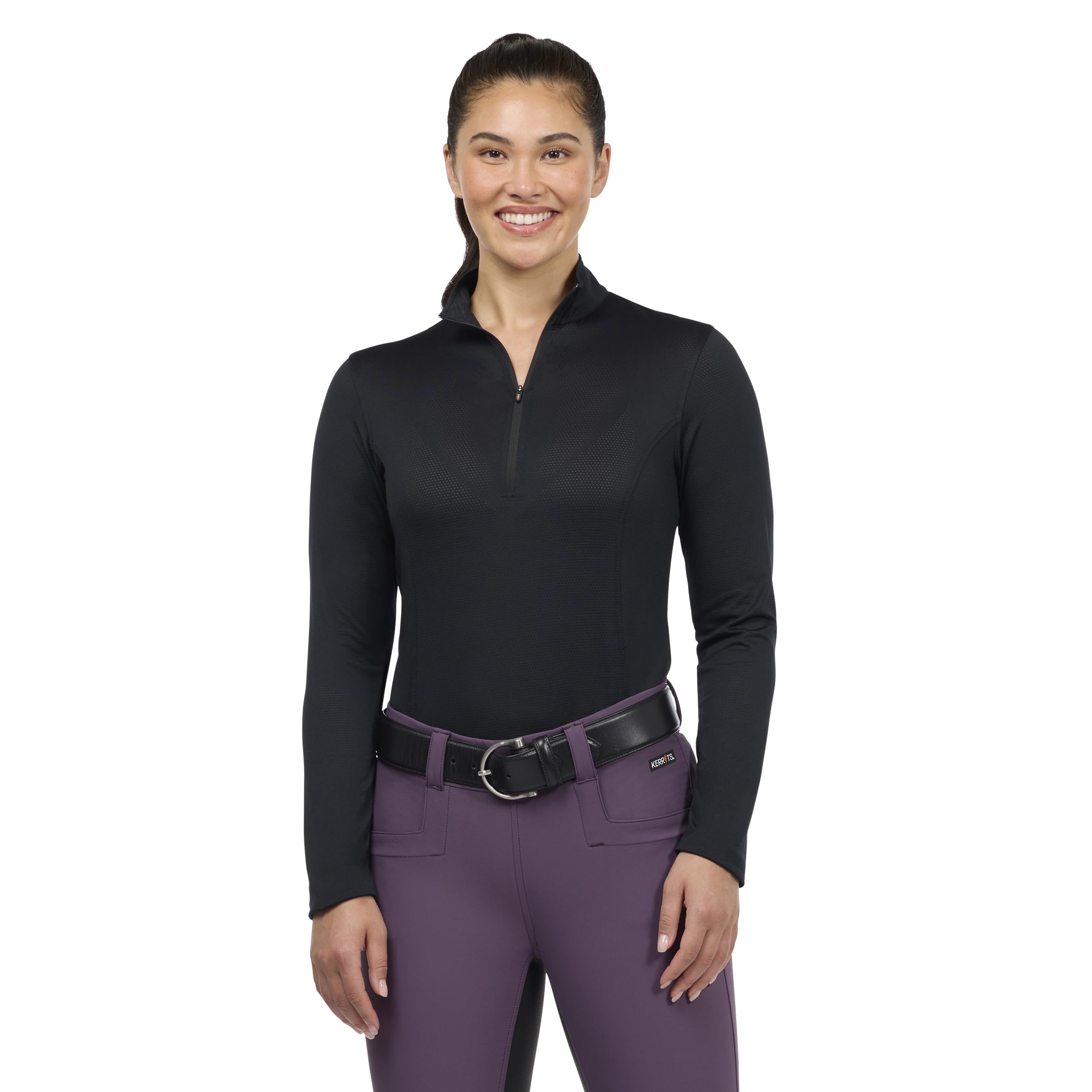 Kerrits Women's Ice Fil Lite Long Sleeve Shirt – Cooling Sun Protection Shirt for Horse Riding, Golf, Hiking