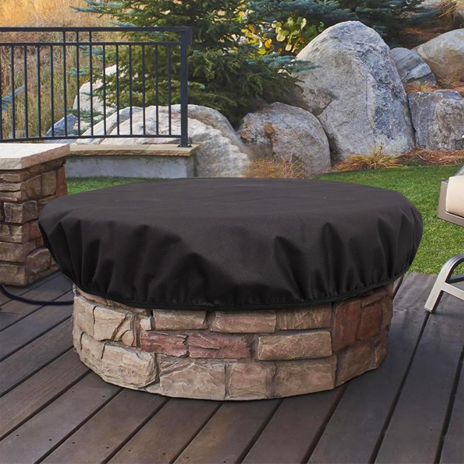 Cover for Fire Pit | Protective Cover Firepit Cover,600D Oxford Waterproof Cover, Outdoor Fireplace Cover Patio Fire Pit Protector, Fire Pit Accessories
