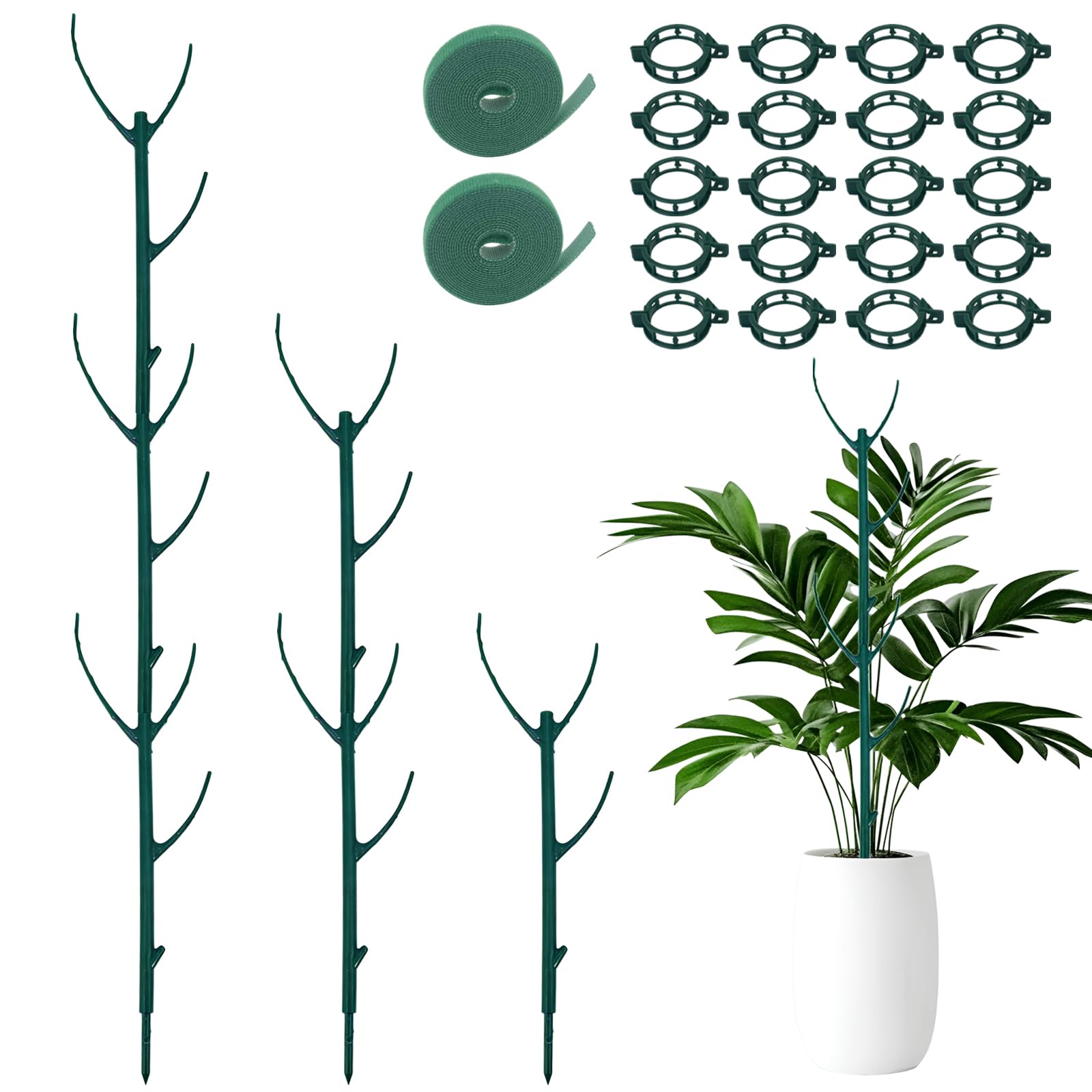 Photo 1 of 15 Pack Stackable Plant Support Stakes, Climbing Plant Support Pole, Philodendron Garden Stakes for Potted Plants, Plant Holder Stick for Monstera, Pothos
