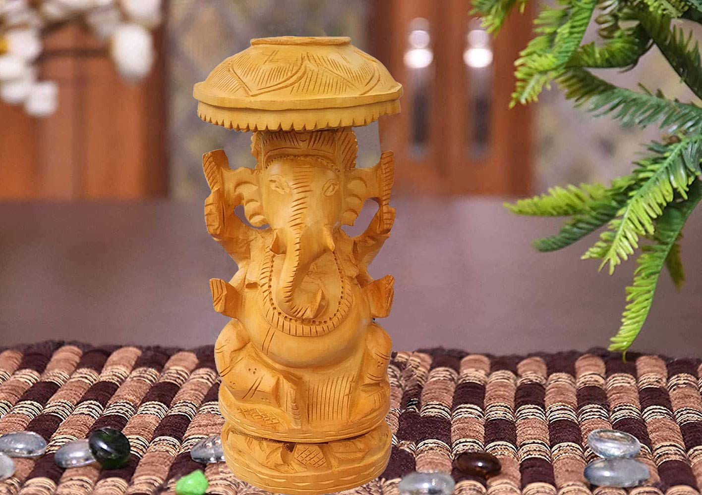 Fashion Dzire Handmade Wooden Lord Ganesha Idol Figurine