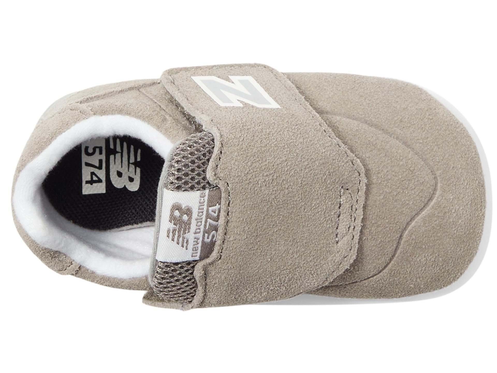 New Balance Baby Boys 574 V1 Hook and Loop Crib Sneaker, Shark Skin/Cement, 2 Wide Infant