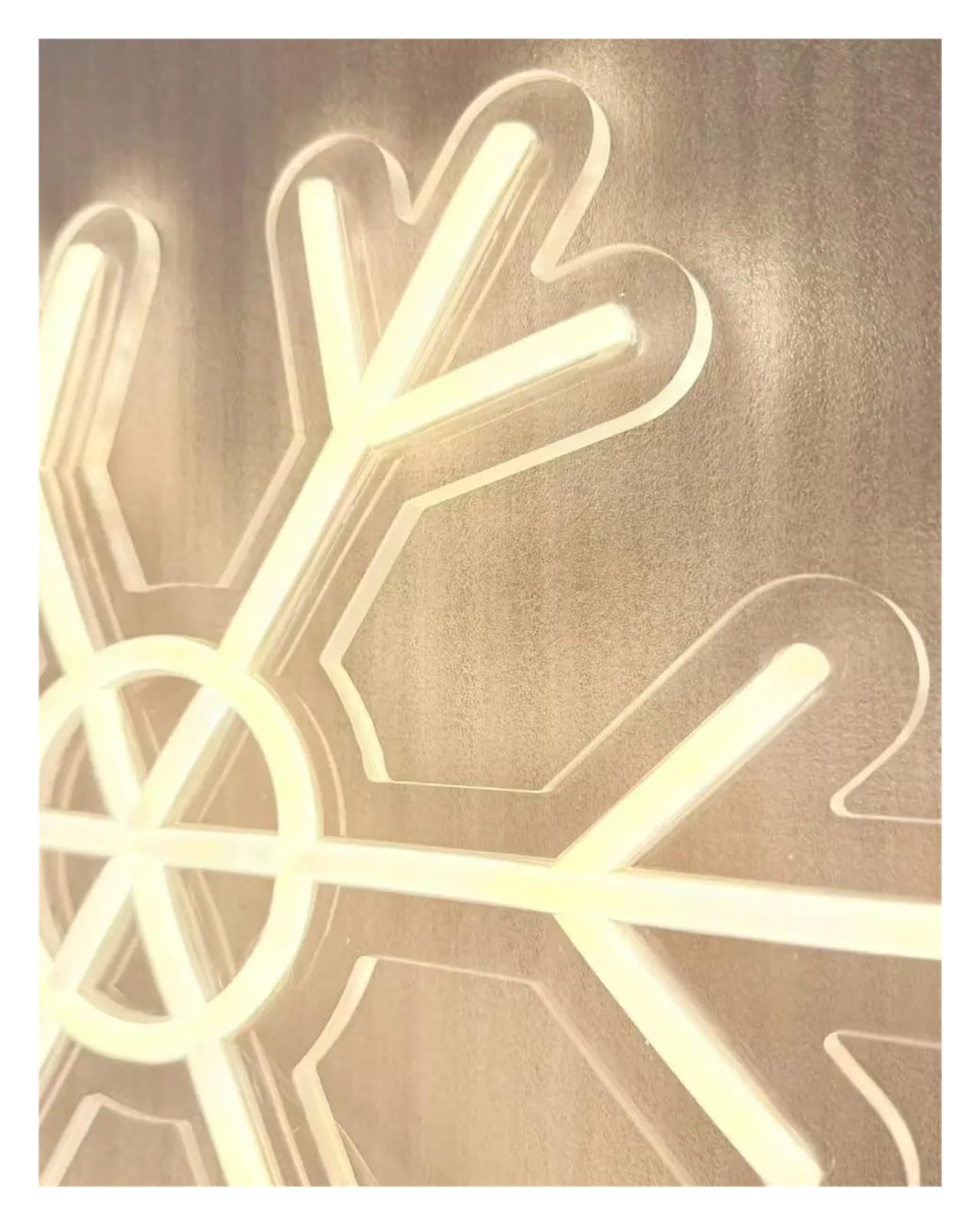 Enseigne Lumineuse décorative néon à Suspension en Forme de Flocon de Neige, LED, pour Bar, Salon, Chambre ou Bureau, idéale pour Une fête d'hiver, 33 x 30 cm (Blanc Chaud).