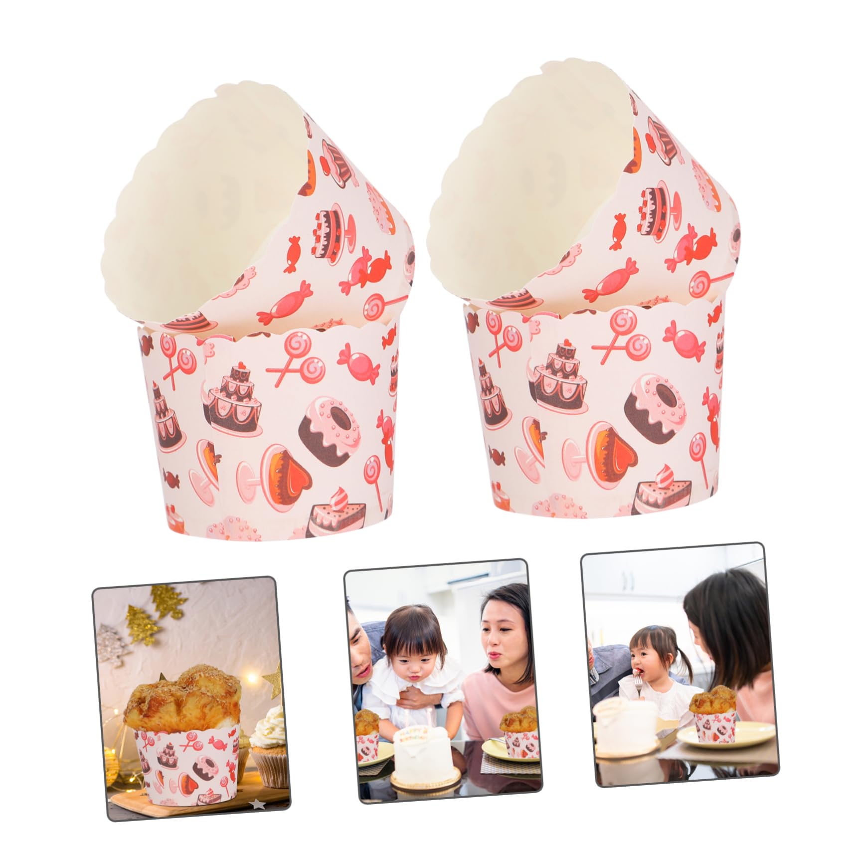 200 Piezas Moldes de Papel para Cupcakes, Tazas para Muffins, Porta Pasteles de Papel Desechables para Hornear, Fiestas, Bodas y Celebraciones Estilo Aleatorio