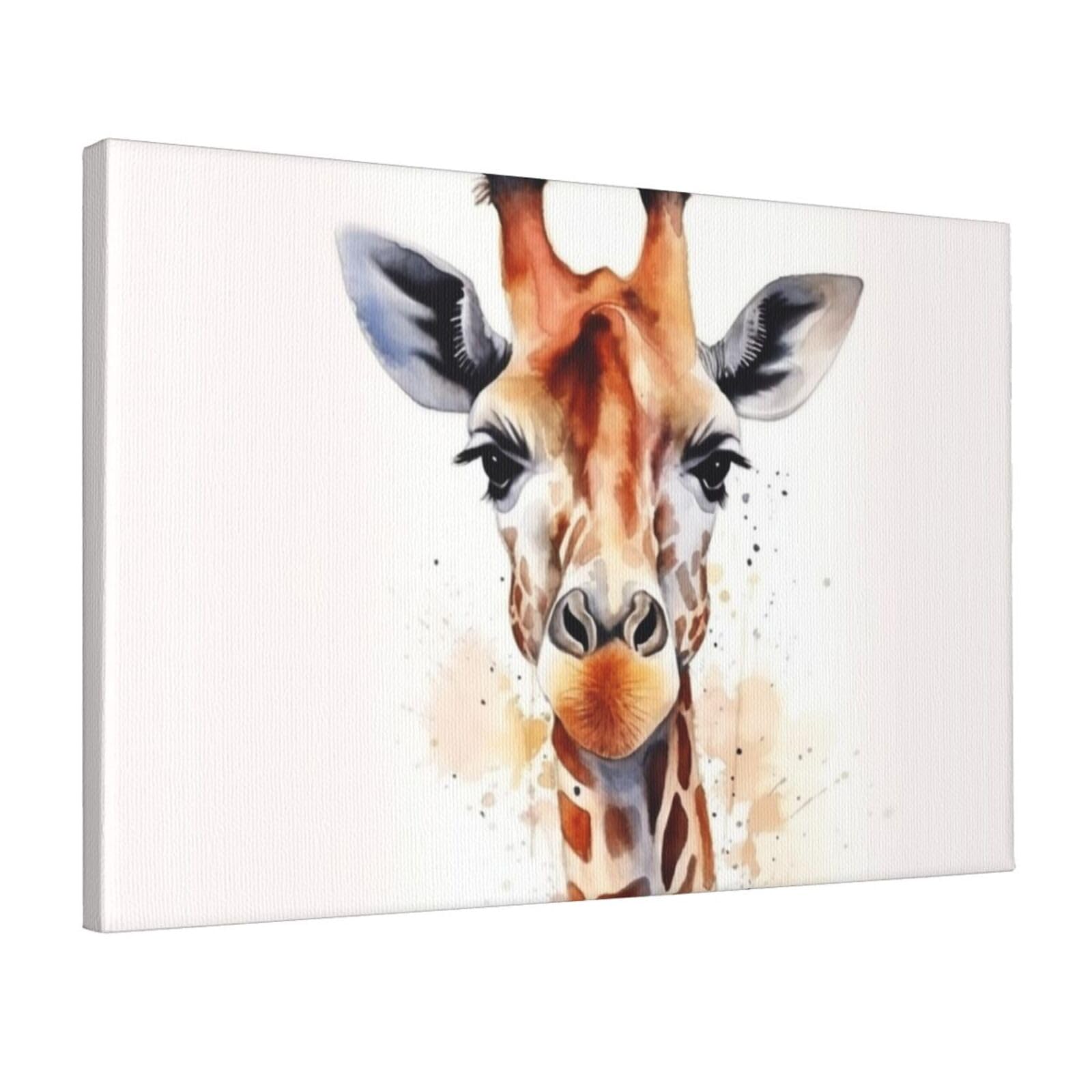 KLOPH Stylish Animal Watercolor Giraffe Canvas Wall Art for Living Room 12"x18" Modern Artwork Painting for Bathroom Hanging Canvas Prints Aesthetic Wallart for Bedroom Kitchen Office Wall Decor