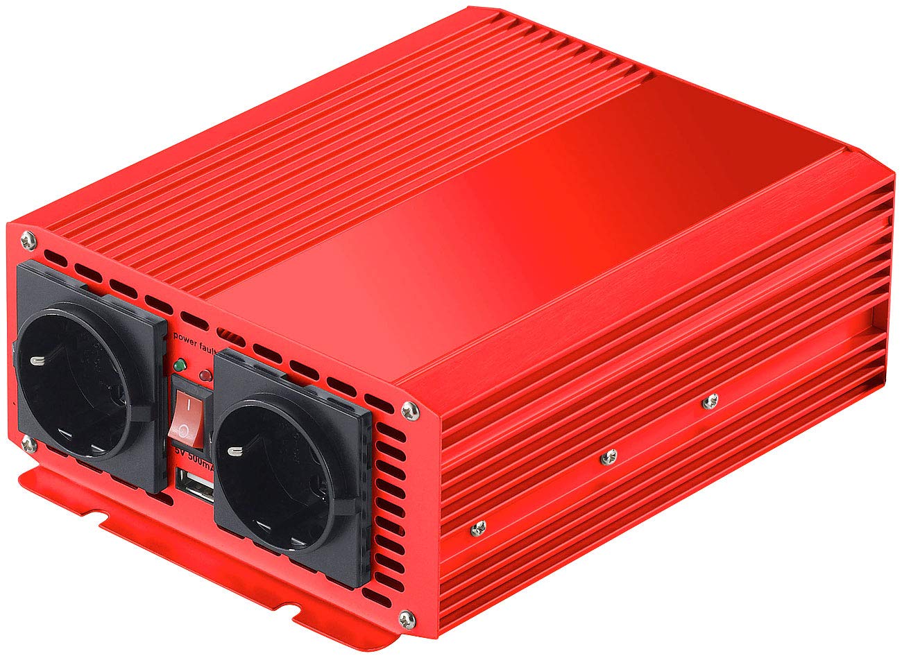 revolt Stromwandler: 700W-Kfz-Spannungswandler auf 2X 230V, USB, 1.400W Spitzenlast (Wechselrichter 12V 230V, Spannungswandler-Wechselrichter, 24V)