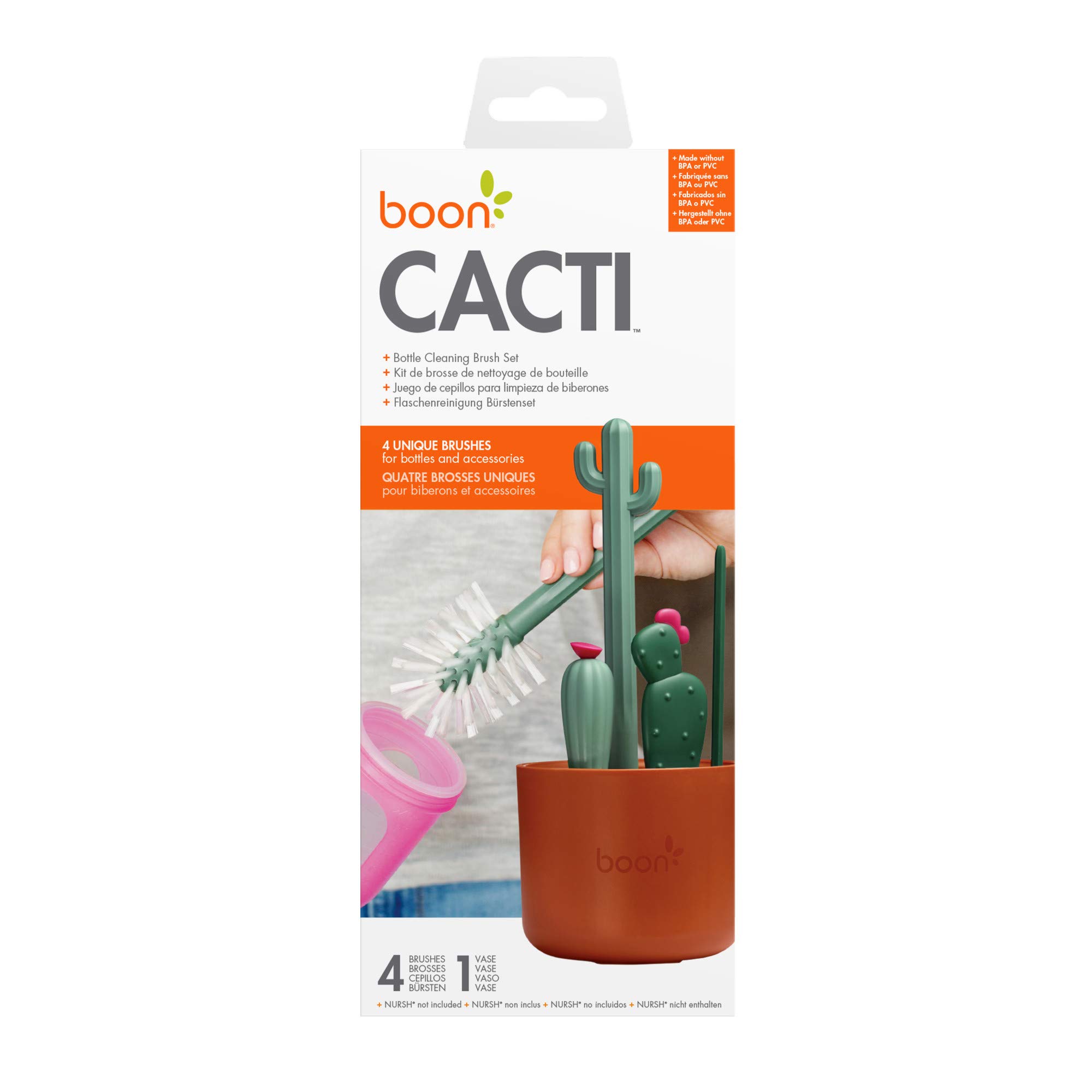 RIIMUHIR Boon Cacti Bottle Cleaning Brush Set, Terracotta
