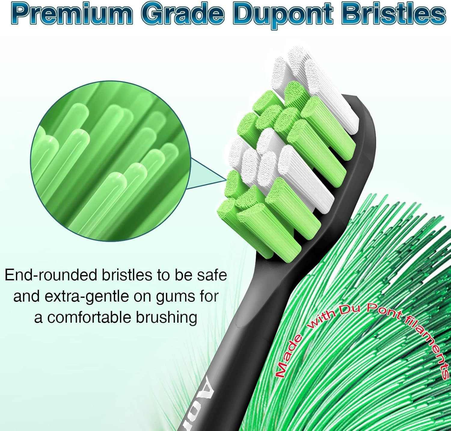Aoremon Replacement Toothbrush Heads for Philips Sonicare DiamondClean, Black, Pack of 10