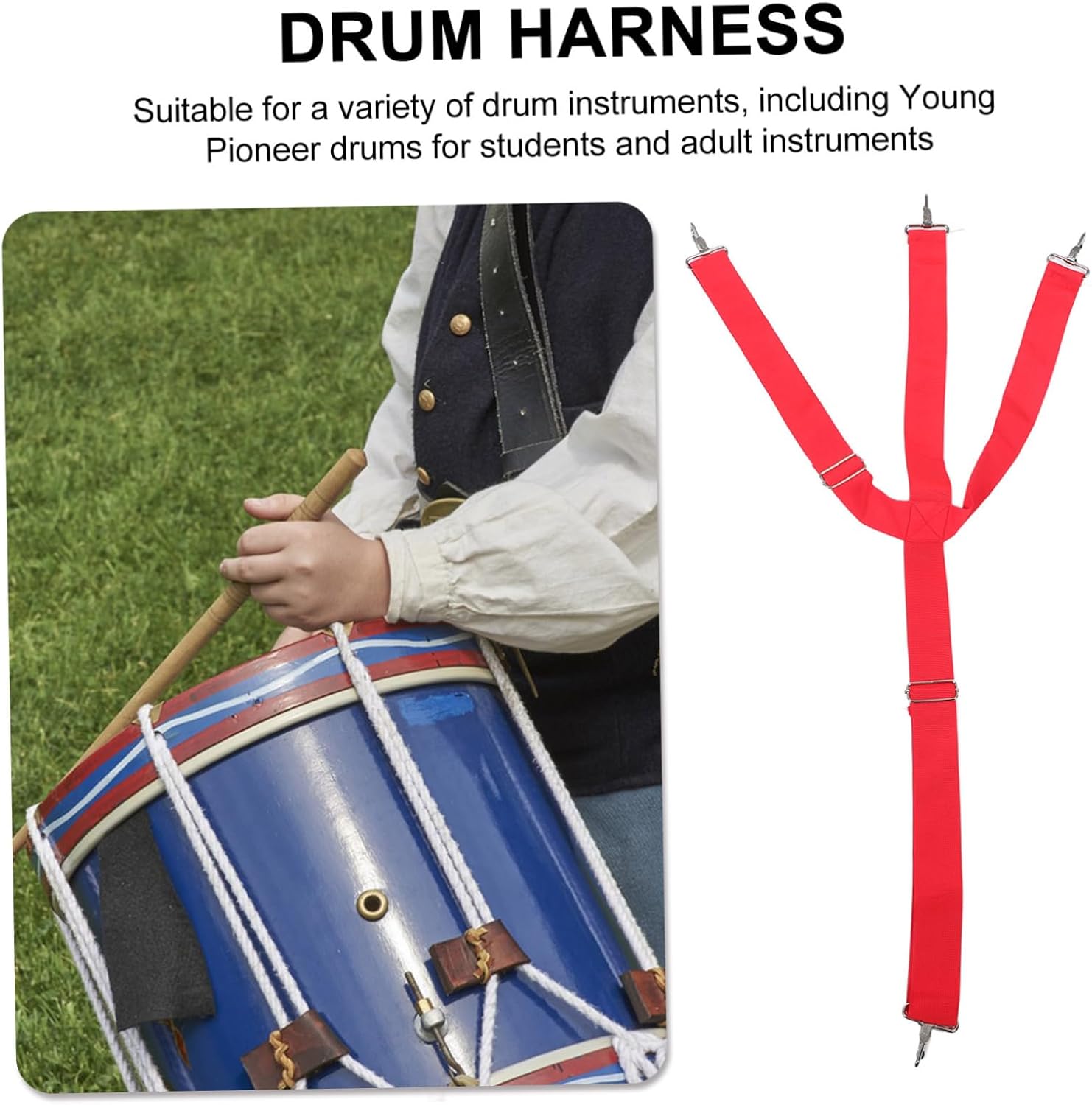 Adjustable Snare Drum Shoulder Strap Drum Strap Belt for Marching Band