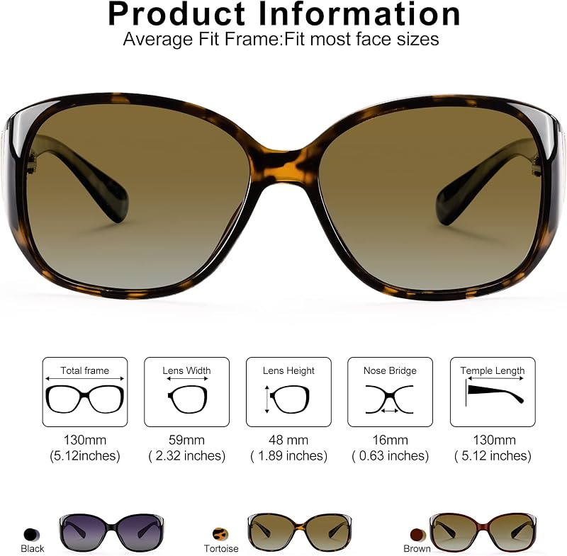 EYEGUARD Polarized Sunglasses for Women Retro Vintage Driving Sun glasses UV400 Protection image 4