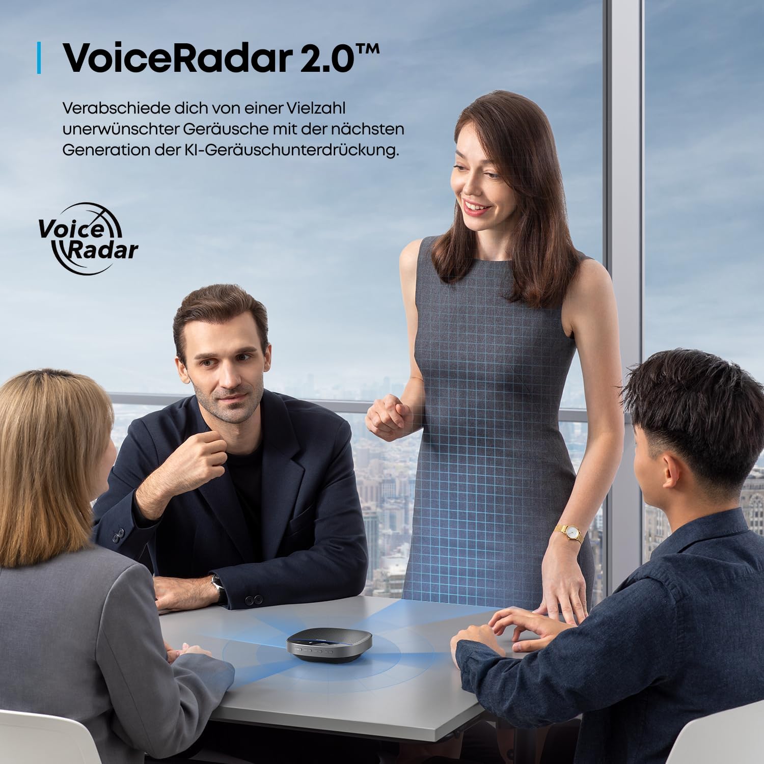 Anker PowerConf S500 Konferenzlautsprecher mit Zoom-Zertifizierung, USB-C & Bluetooth, Lautsprecher für Anrufe, Meetings und Konferenzen, integrierte Mikrofone für intelligente Sprachaufnahmen