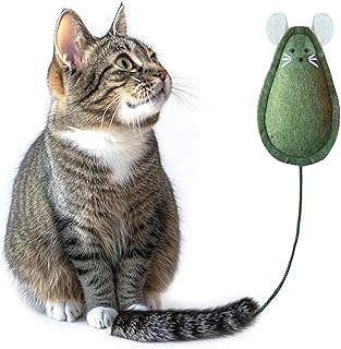 Mox Petish Catnip Toy for Cats - Felt Mouse, Handmade, Natural and Durable, Catnip Toy (Green, 16 x 8) product image