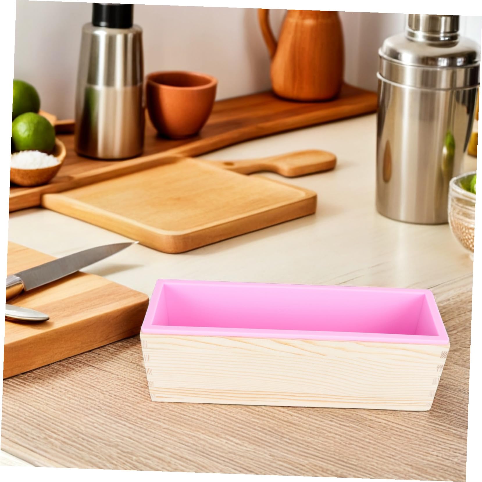 jojofuny Molde de Madera para Tostadas Antiadherente Molde de Madera con Tapa para Hornear Pan Multiusos para Tartas de Queso y Sándwiches Cocina