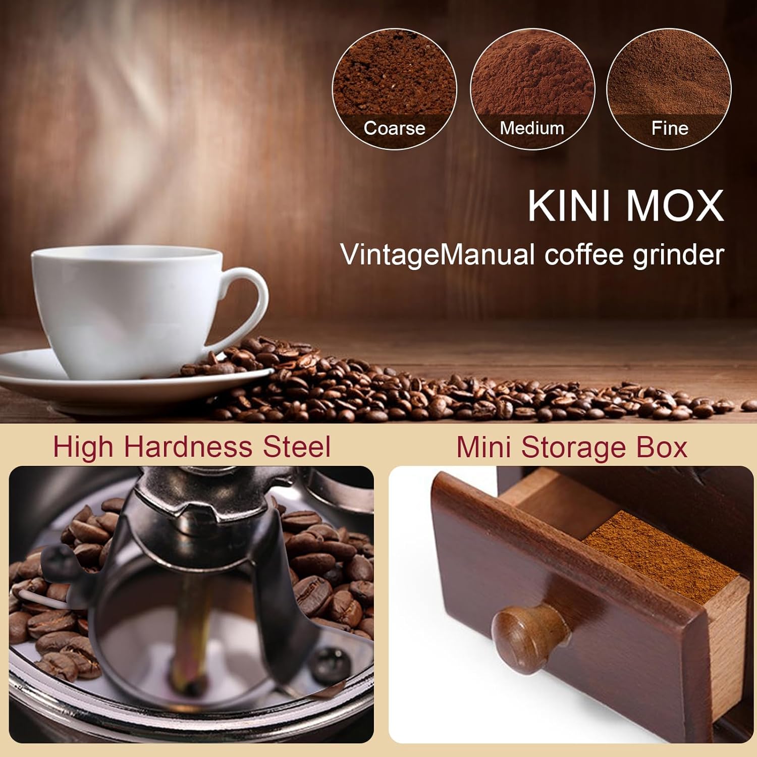 Ruiqas Manual Coffee Grinder Retro Manual Coffee Bean Grinder Vintage Antique Wooden Hand Grinder Coffee Mill Coffee Grinder 3 717hpf3r nL. AC SL1500