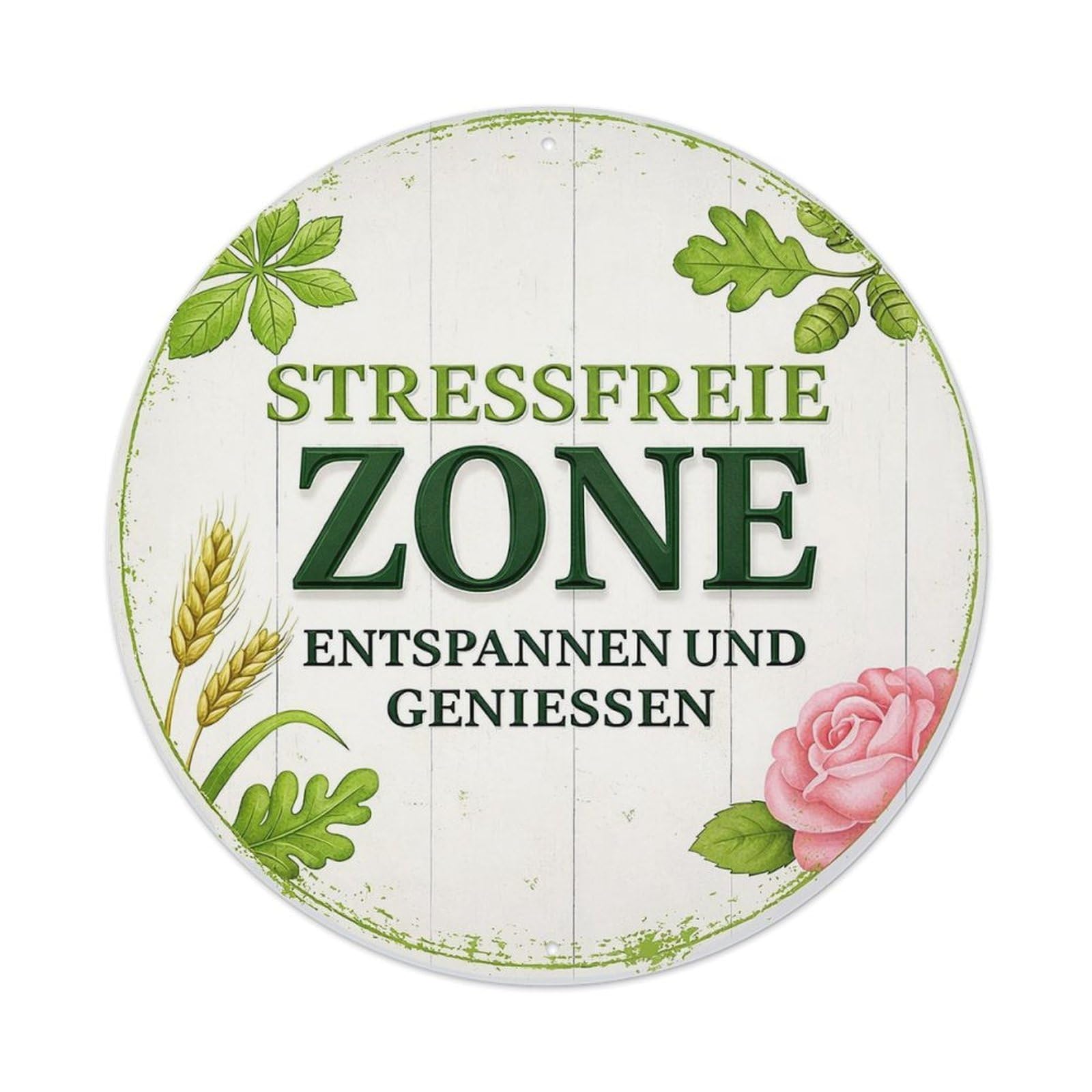 Stress-free Zone Relax And Enjoy Round Metal Tin Sign Vintage Wall Decor, Bar Garage Cafe Kitchen Home Wall Art Poster 8x8inches