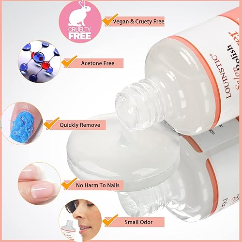 Miniatura 2 de Removedor de gel, 3  5 minutos de esmalte de uñas suave, el kit de removedor de gel de uñas contiene cinta de látex para despegar y protector de