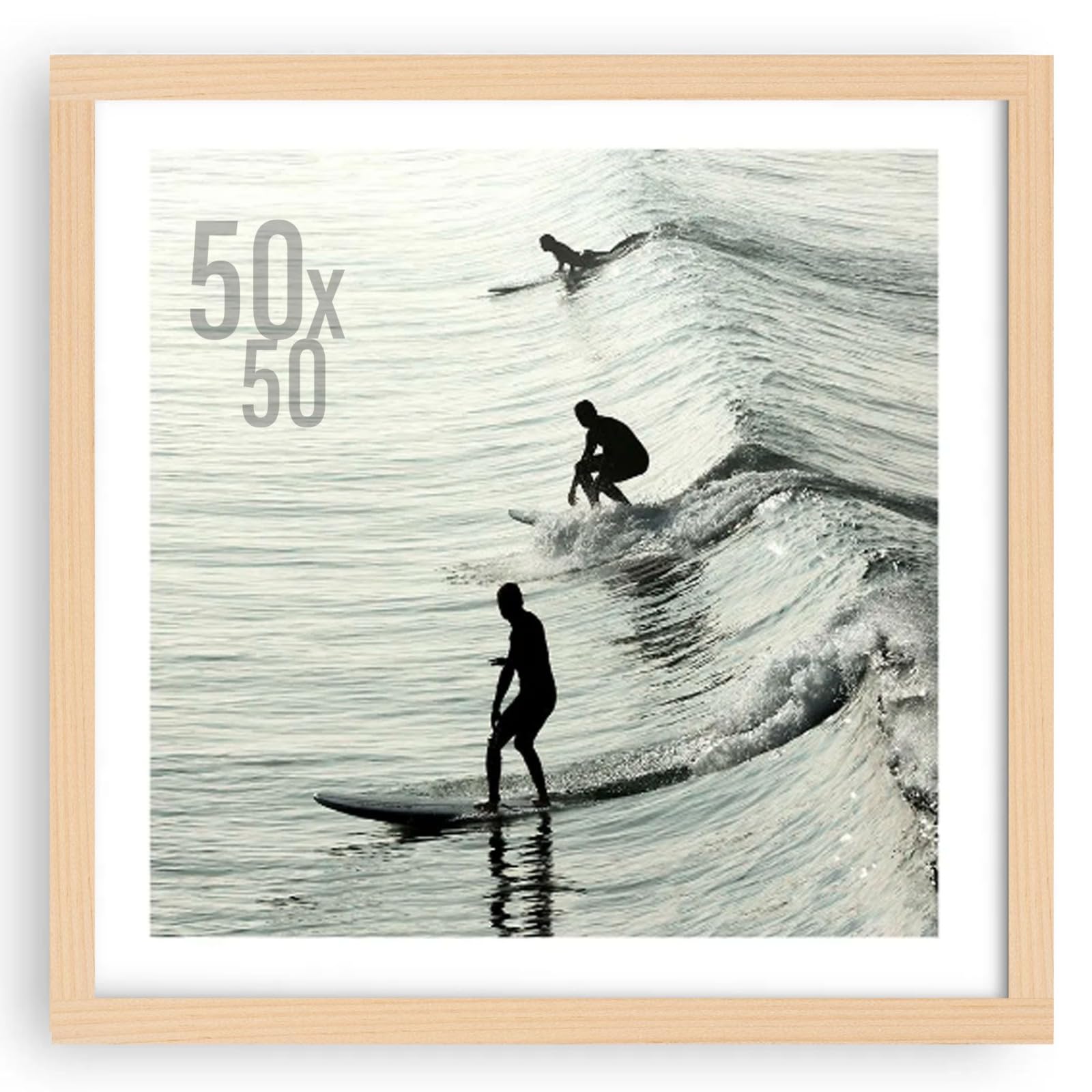 50x50cm Square Poster Frame Wall Photo Frame Durable Acrylic Plexiglass Photos Canvas Pictures Frame for Home Decoration (Oak, 50x50cm)
