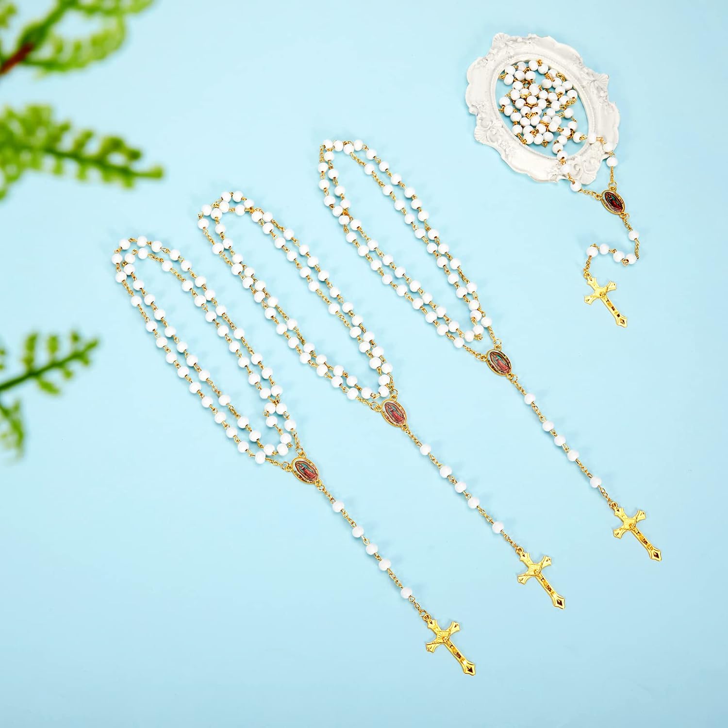 Jadive 100 Pcs Our Lady of Guadalupe Scented Rosary Beads Necklace with Gift Box Wooden Bead Rosary Necklace with Crucifix for Women Men First Communion Baptism Party Favors - Image 6