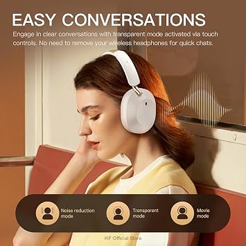 iKF Solo Pro Wireless Headphones, Adaptive ANC, Hi-Res, 140H Playtime