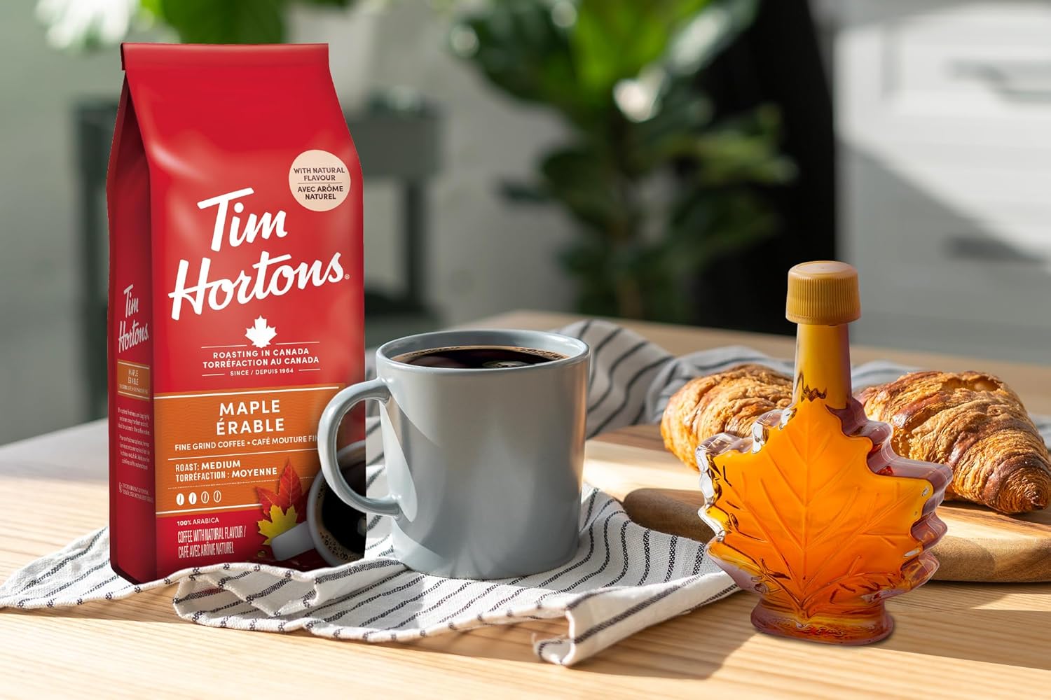 Tim Hortons Maple Coffee, Fine Grind, Medium Roast, 300g/10.6oz., (Imported from Canada)