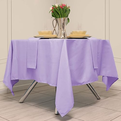 Miniatura 1 de Kadut Mantel cuadrado color lavanda de 70 x 70 pulgadas para mesa cuadrada o redonda, resistente, mantel lavable para fiestas, bodas, cocina,