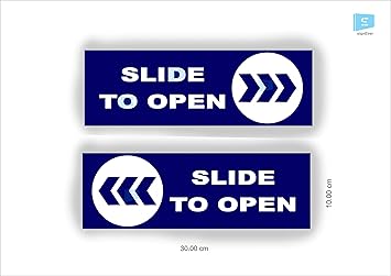 SIGN EVER Slide to Open Sign Boards for Shop Bank Office Hospital Shopping Mall Restaurant Waterproof Door Left Right Signage Boards L x H 30 cm x 10 cm Pack of 2