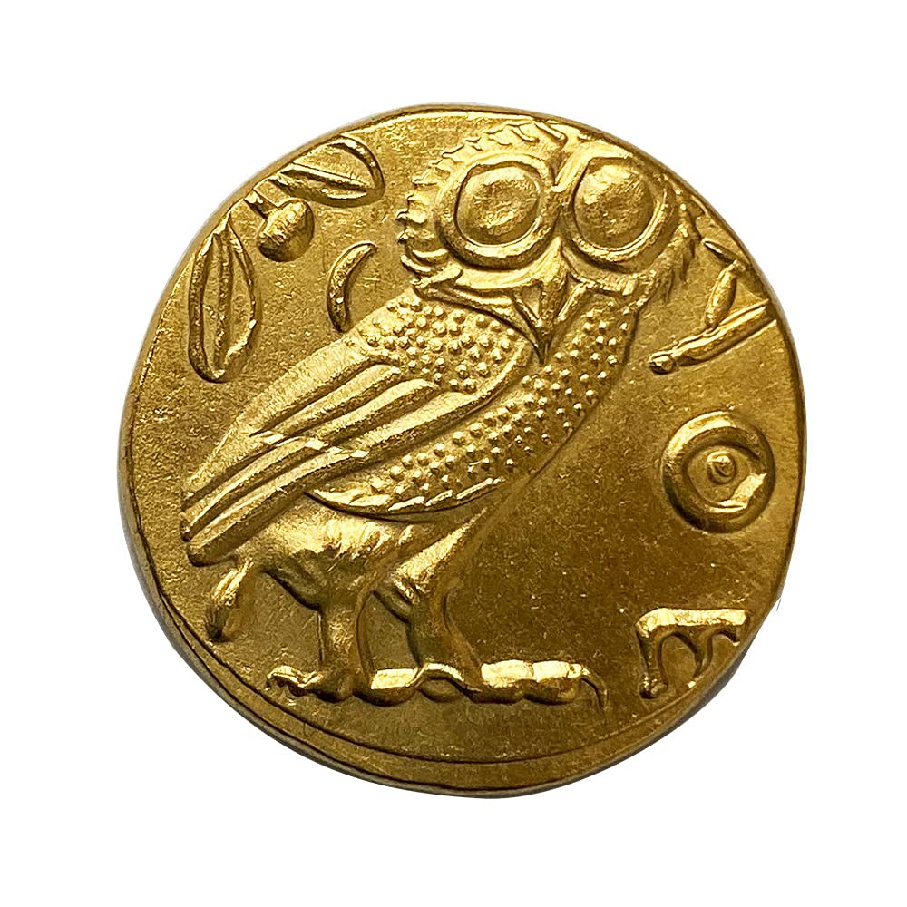 Amazon.co.jp: レプリカコイン 梟 フクロウ アテナ神 古代ギリシャ 金貨 硬貨 コイン 336BC アンティーク  キーホルダーペンダントお守り G04 : ファッション