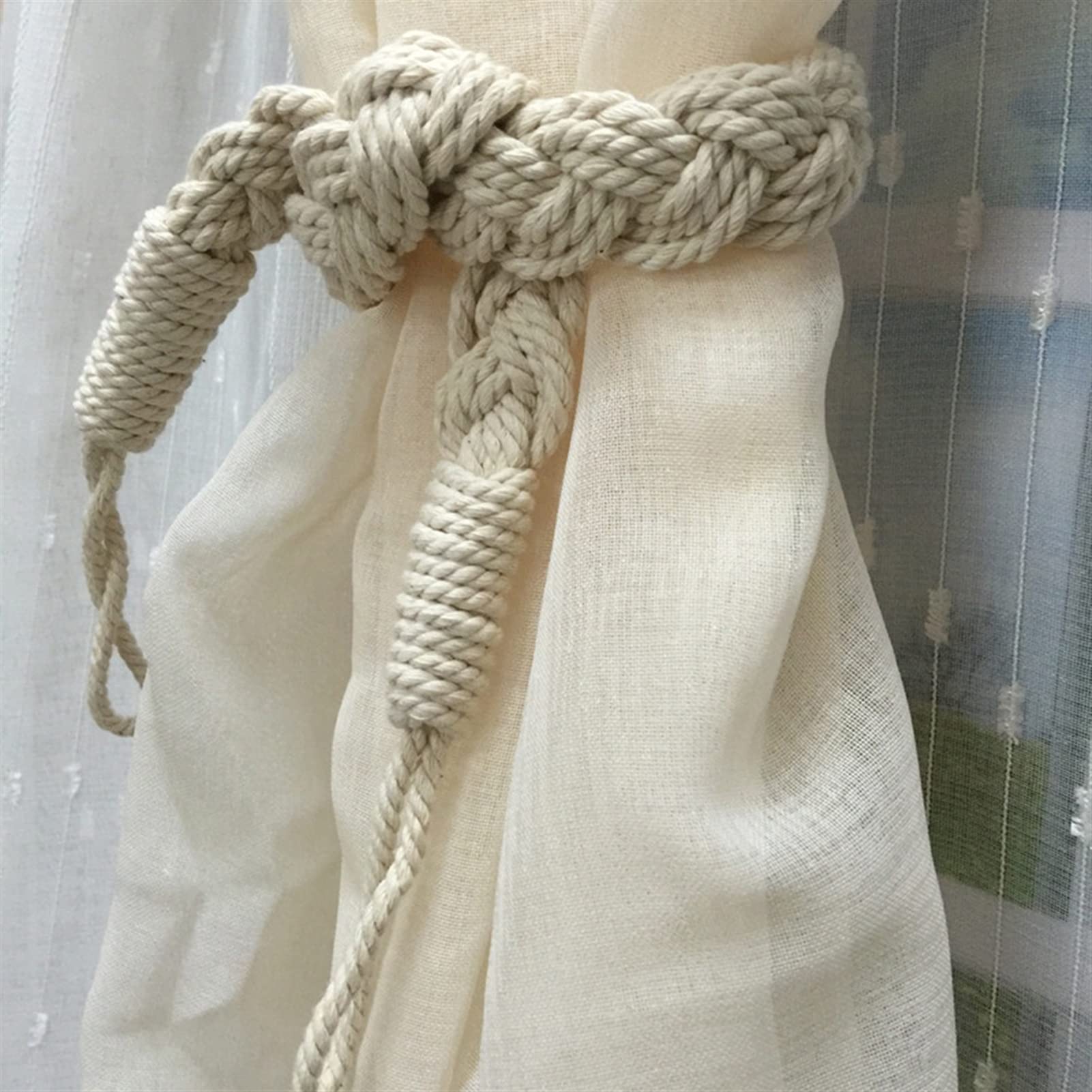 Cordones Ajustables para Cortinas, Cordones para c Paquete de 10 alzapaños for Cortinas de algodón Tejido con diseño Anudado de 25,59 Pulgadas
