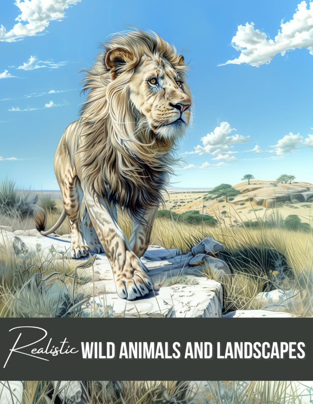 Realistic Wild Animals and Landscapes Coloring Book, a Nature Wildlife Activity for Teens, Adults, and Seniors: Grayscale Forest, Woodland Drawings ... and Nature Coloring Books for Adults)