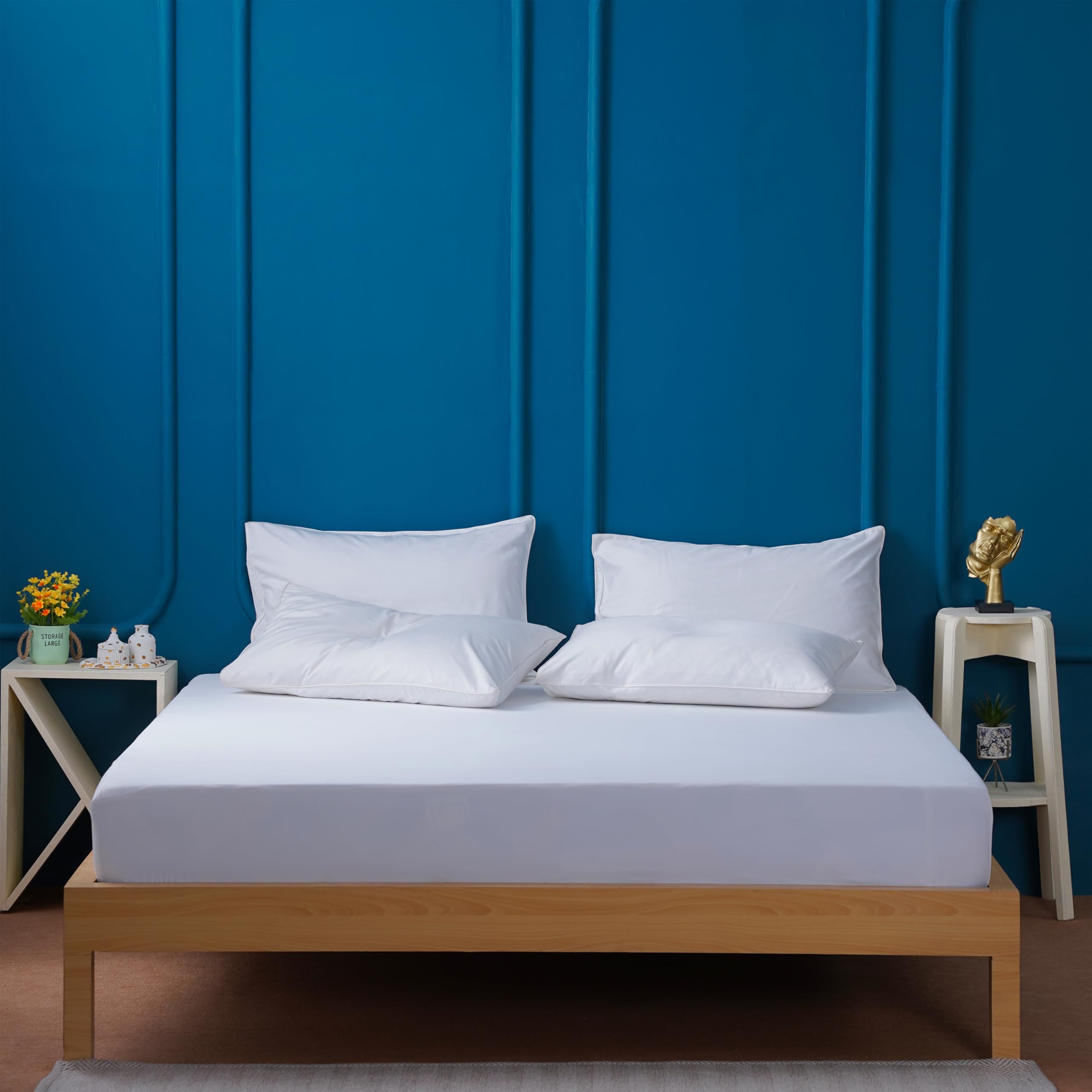 Sheet Story Bamboo Double Fitted Sheet - 41cm Deep Pocket - 400 Thread Count - Soft, Cooli...