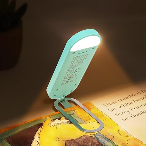 Miniatura 9 de Akomid Luz de libro, luz de lectura recargable por USB, luz ámbar cuidada de los ojos, luz de libro para leer en la cama para niños, 8 LED