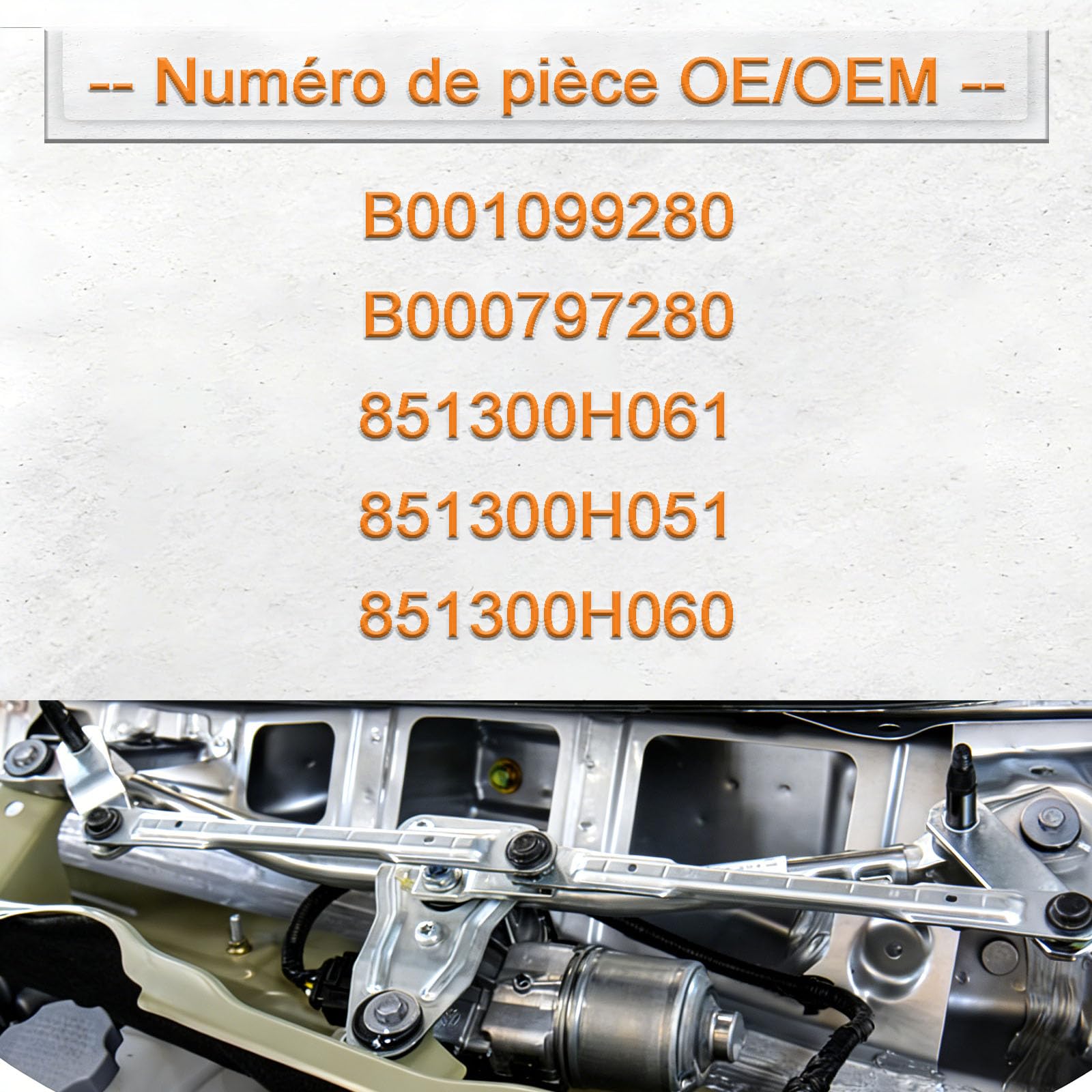 Moteur Essuie-Glace Arrière pour Citroën C1 Peugeot 108 Toyota Aygo 14-24 B001099280 B000797280 85130-0H061 851300H051 d’essuie-glace