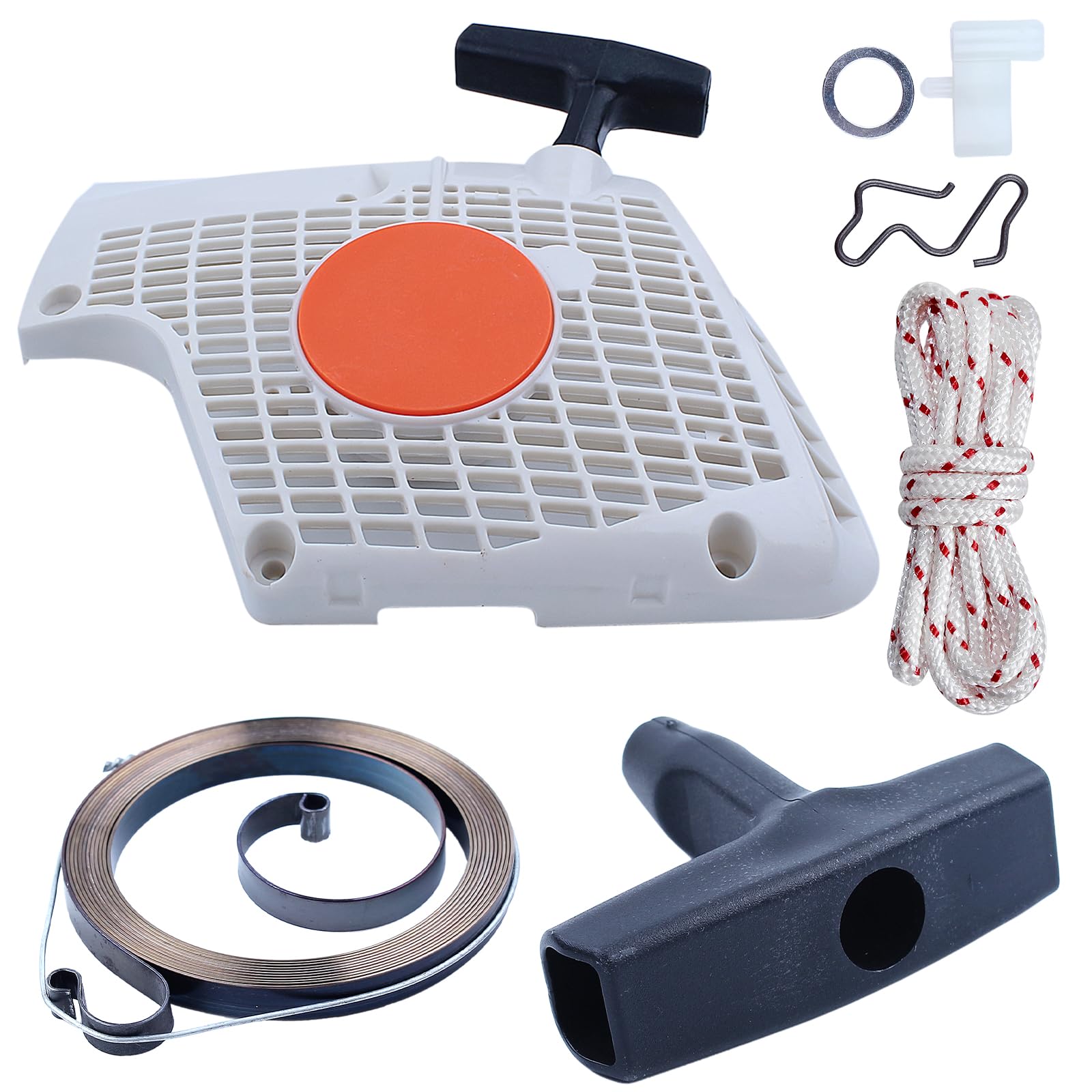 Kit de Agarre de Cuerda con trinquete de Resorte Adecuado para Arranque de Retroceso, Compatible con Motosierra MS270, MS280, MS270C, MS280C, MS 270 y 280. Pieza de Repuesto.