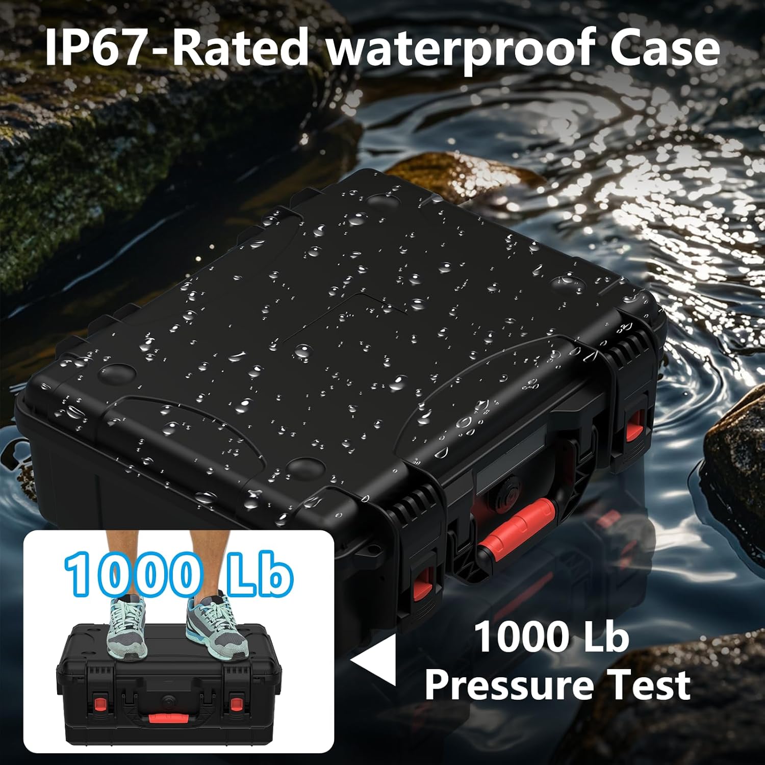 Starlink Mini Case, IP67 Waterproof Hard case Fits Star Link Mini Dish, Portable Shoulder Dual Carry Options with Precision Cut Foam For Starlink Accessories,Ideal for Travel and Camping - Image 4