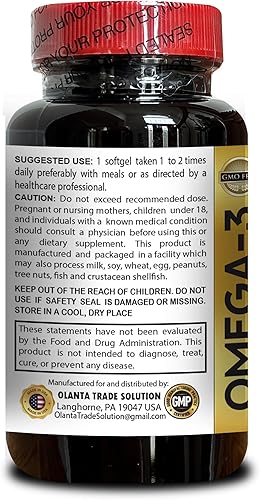 Miniatura 3 de Suplementos de aceite de pescado Omega 3 - Excelente fuente de ácidos grasos omega-3 EPA y DHA, aceite de pescado omega 3 capturado en la