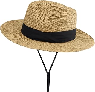 Girls Teens Floppy Straw Sun-Hat Summer Wide-Brim Fedora Beach Hat (7-15T)