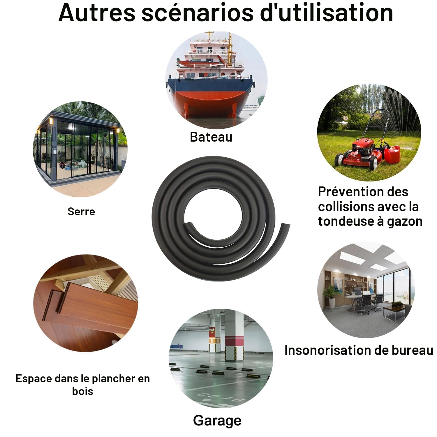 Joint de porte de voiture noir de 6 m, joint de coffre en caoutchouc, protecteur de joint à lèvre pour voiture, bateau, camping-car, camion.…