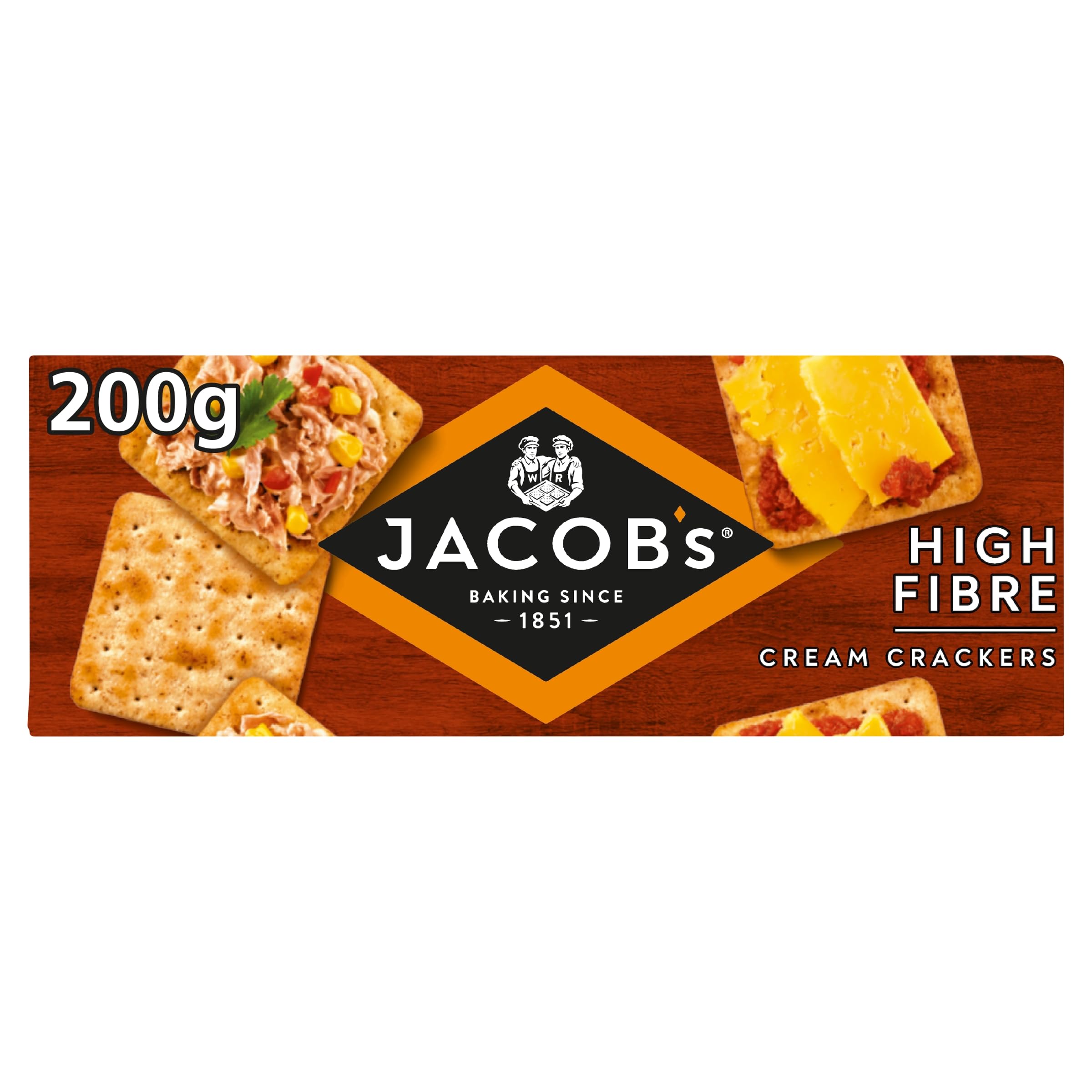 Jacob'sHigh Fibre Cream Crackers, 200 g (Pack of 1)