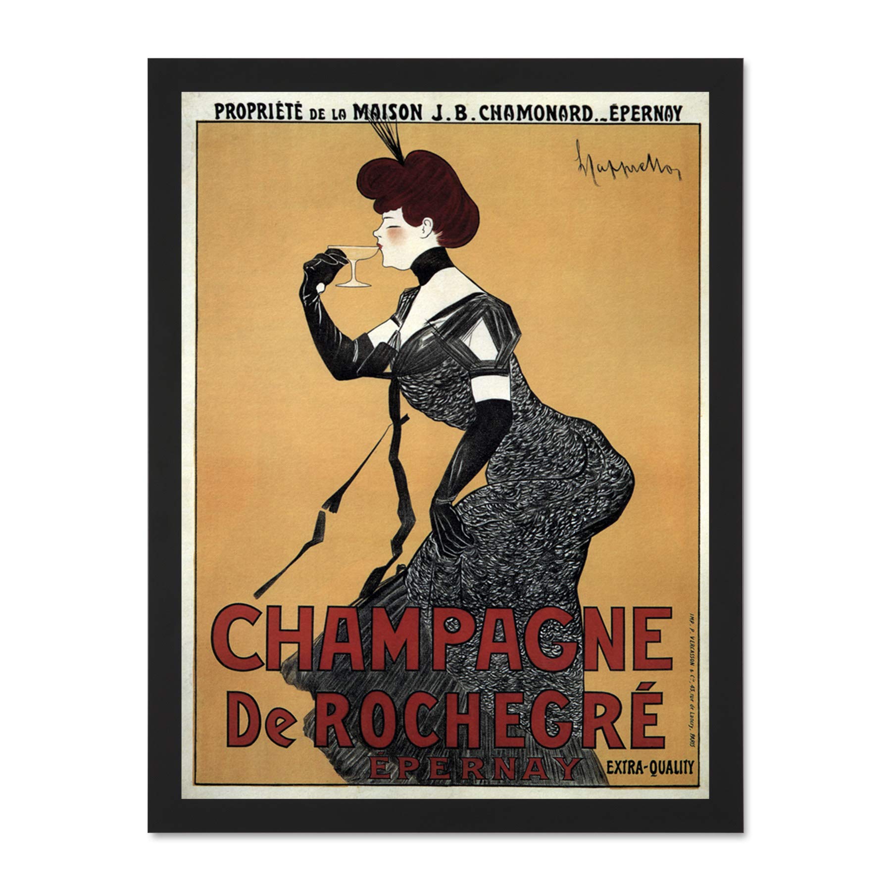 Wee Blue Coo Commercial Advert Champagne Alcohol France Large Framed Art Print Poster Wall Decor 18x24 inch
