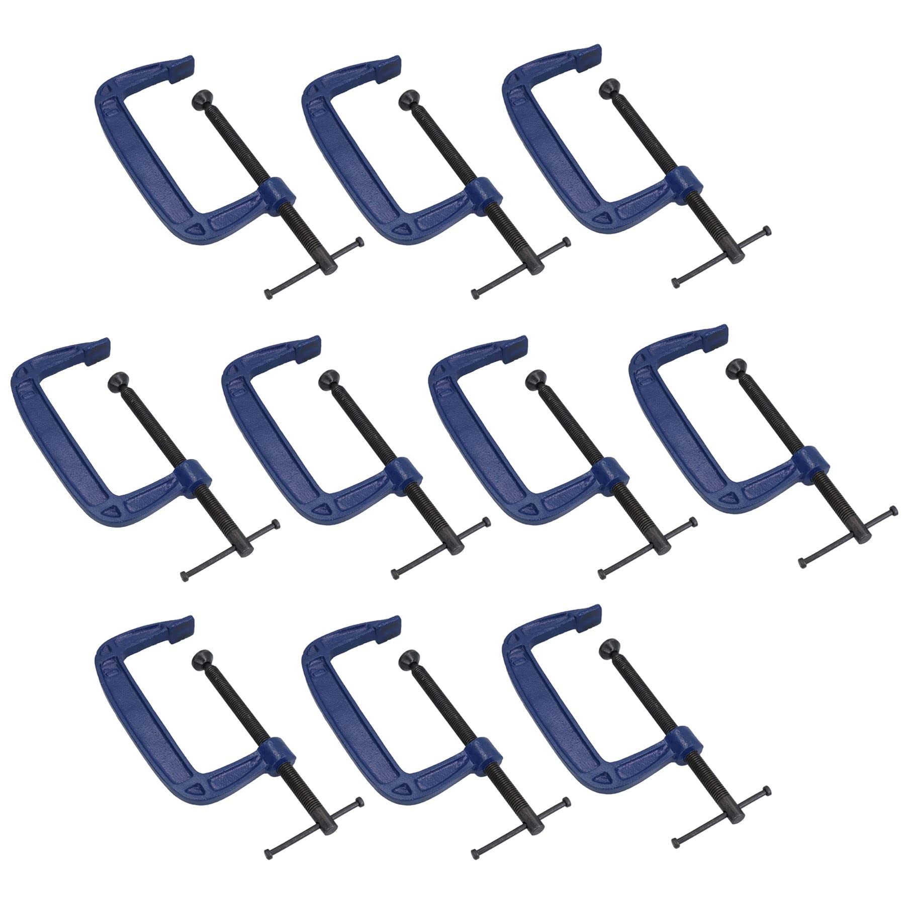 Ab Tools Blue 6 Inch (150Mm) Cast Iron Screw G Clamp Fastener Holder Support Vice Clamping 10Pc