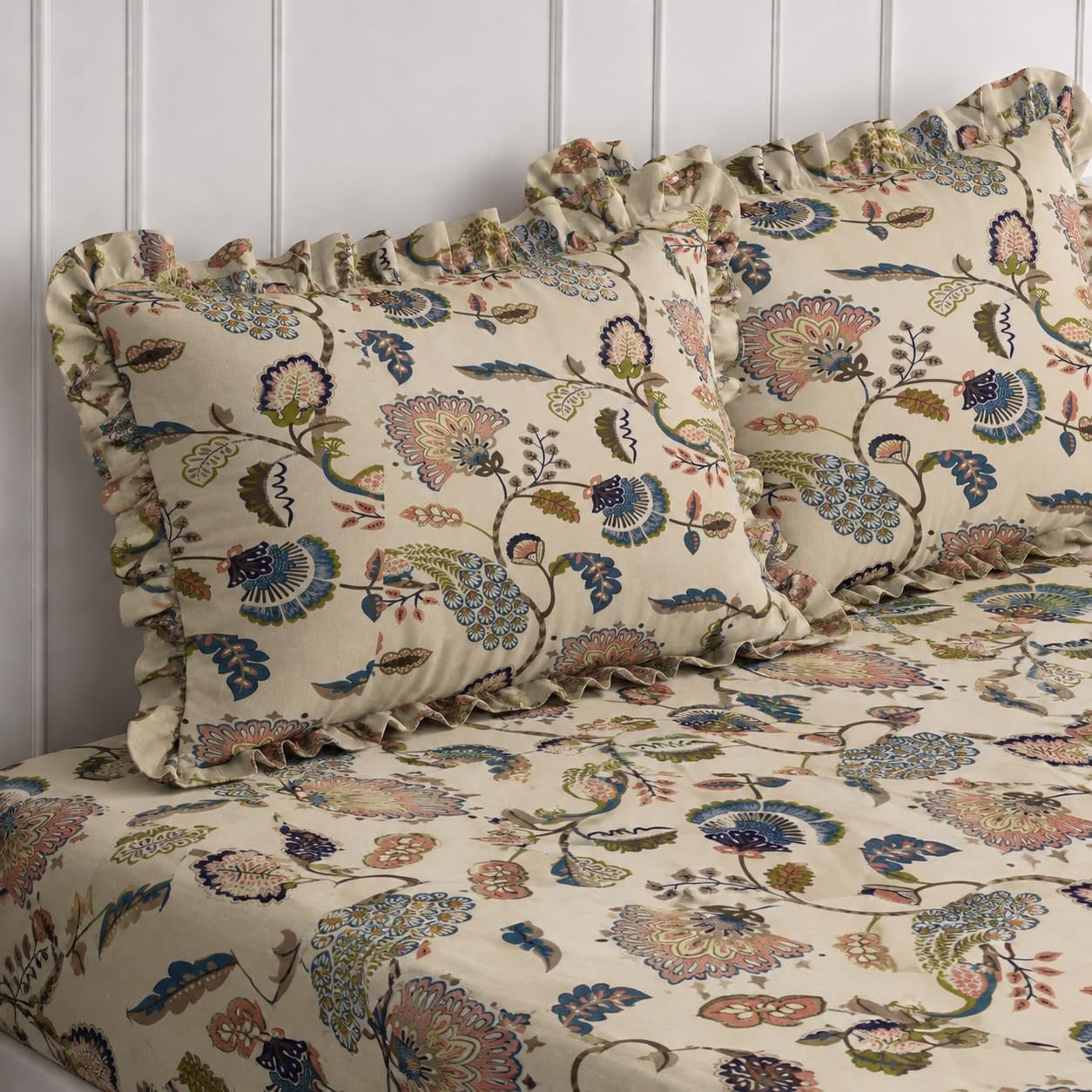 King Size Cotton Bedsheet - Floral, Soft & Breathable -9