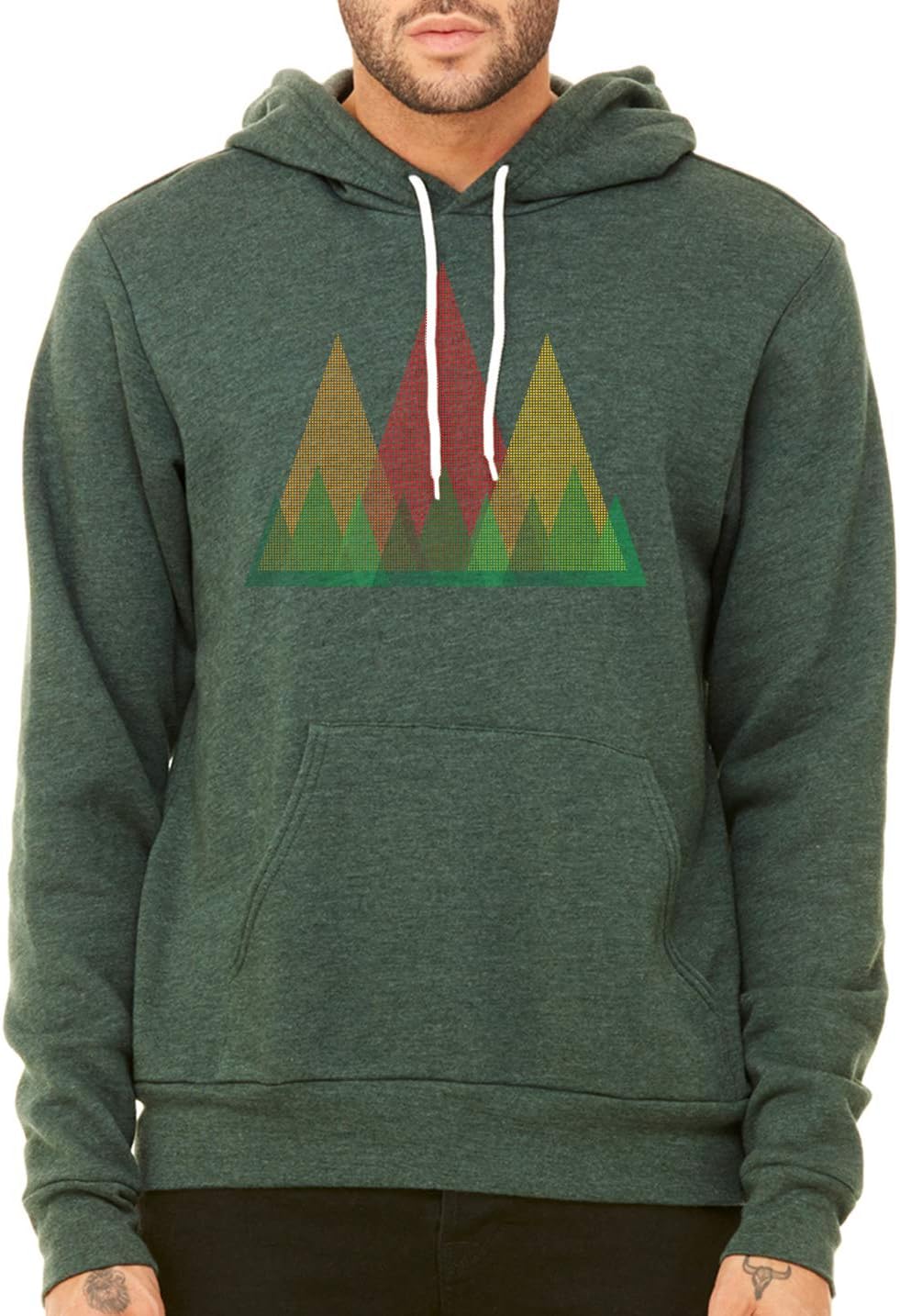 Triangle Tree Line with Mountains Unisex Outdoor Hoodie Nature Sweatshirt