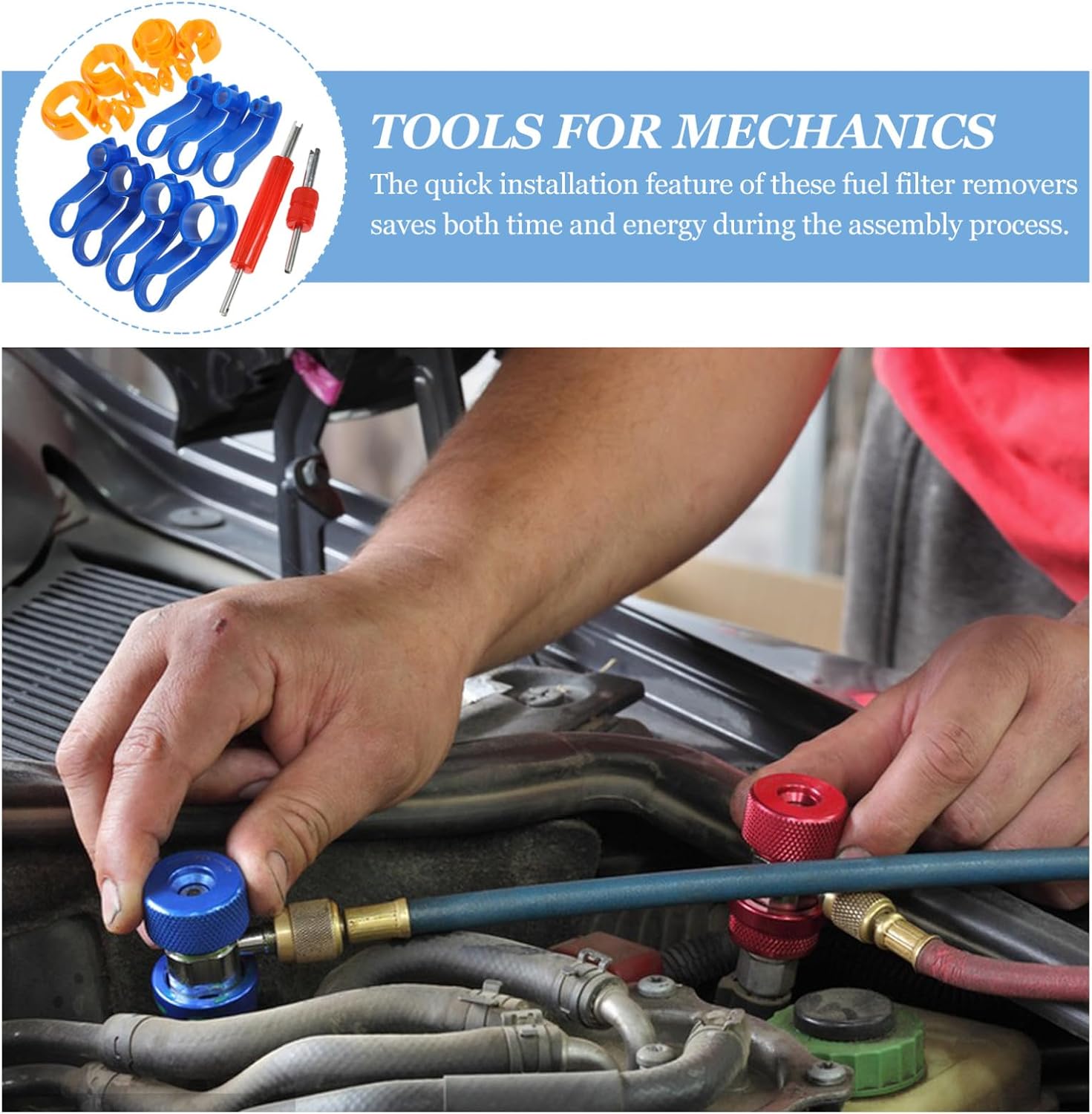 1set Fuel Line Disconnect Tool Kit Quick Disconnect Hose Remover for Auto Maintenance Compatible Vehicles Storage Case